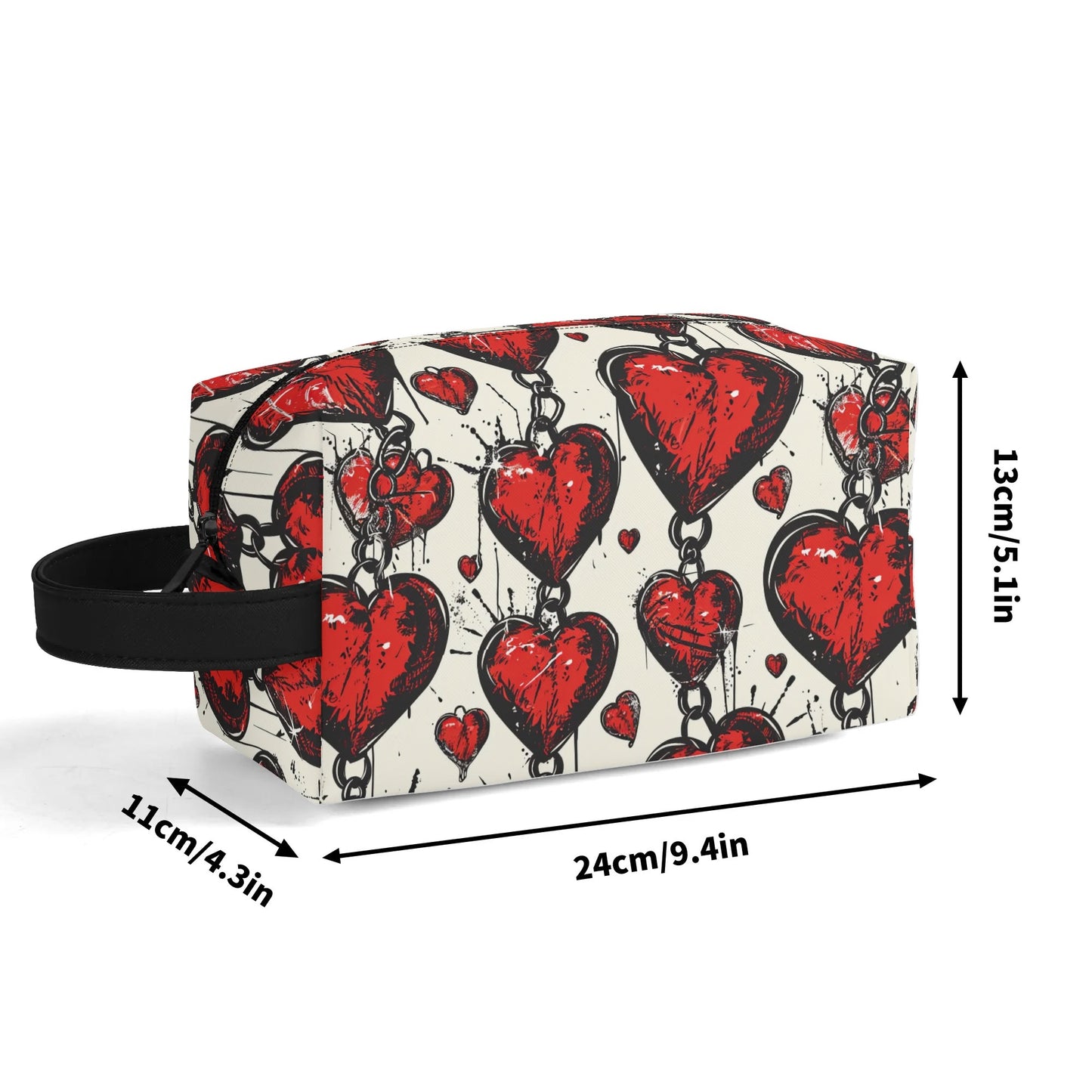 Chained Hearts Leather Toiletries Bag