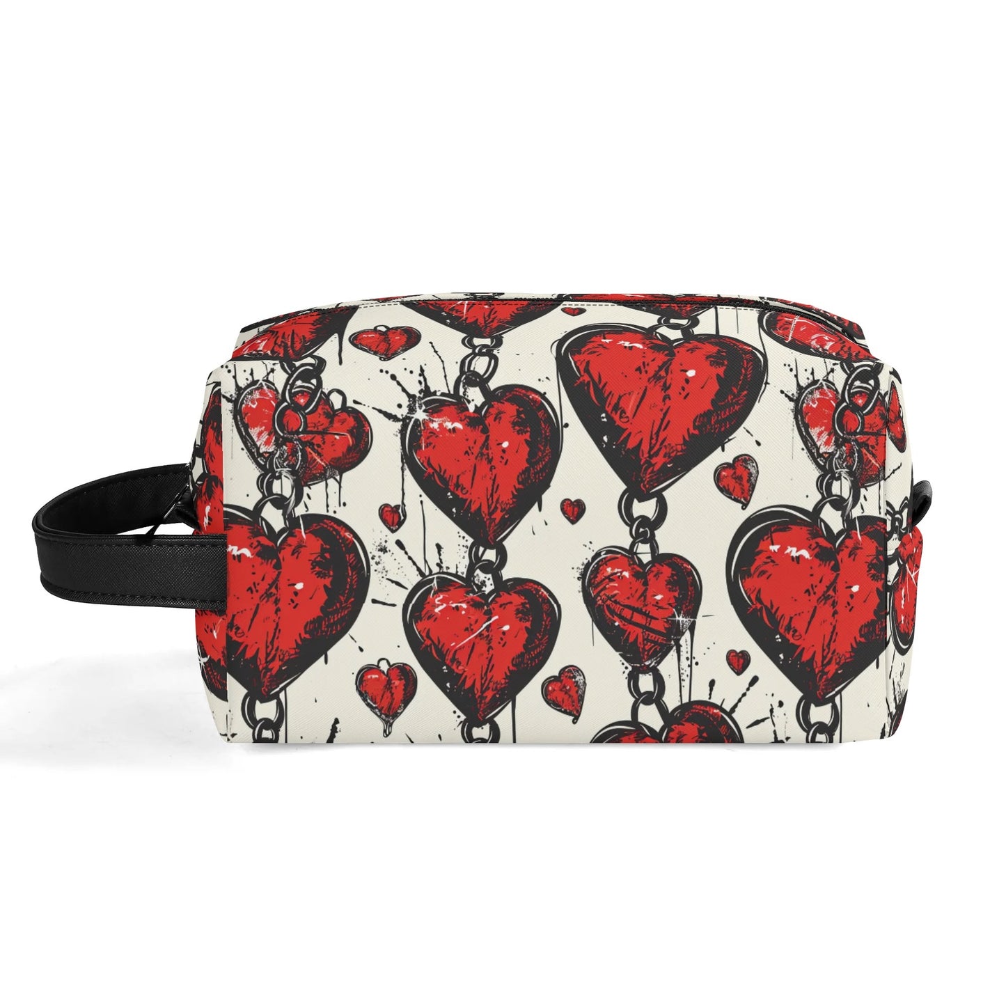 Chained Hearts Leather Toiletries Bag