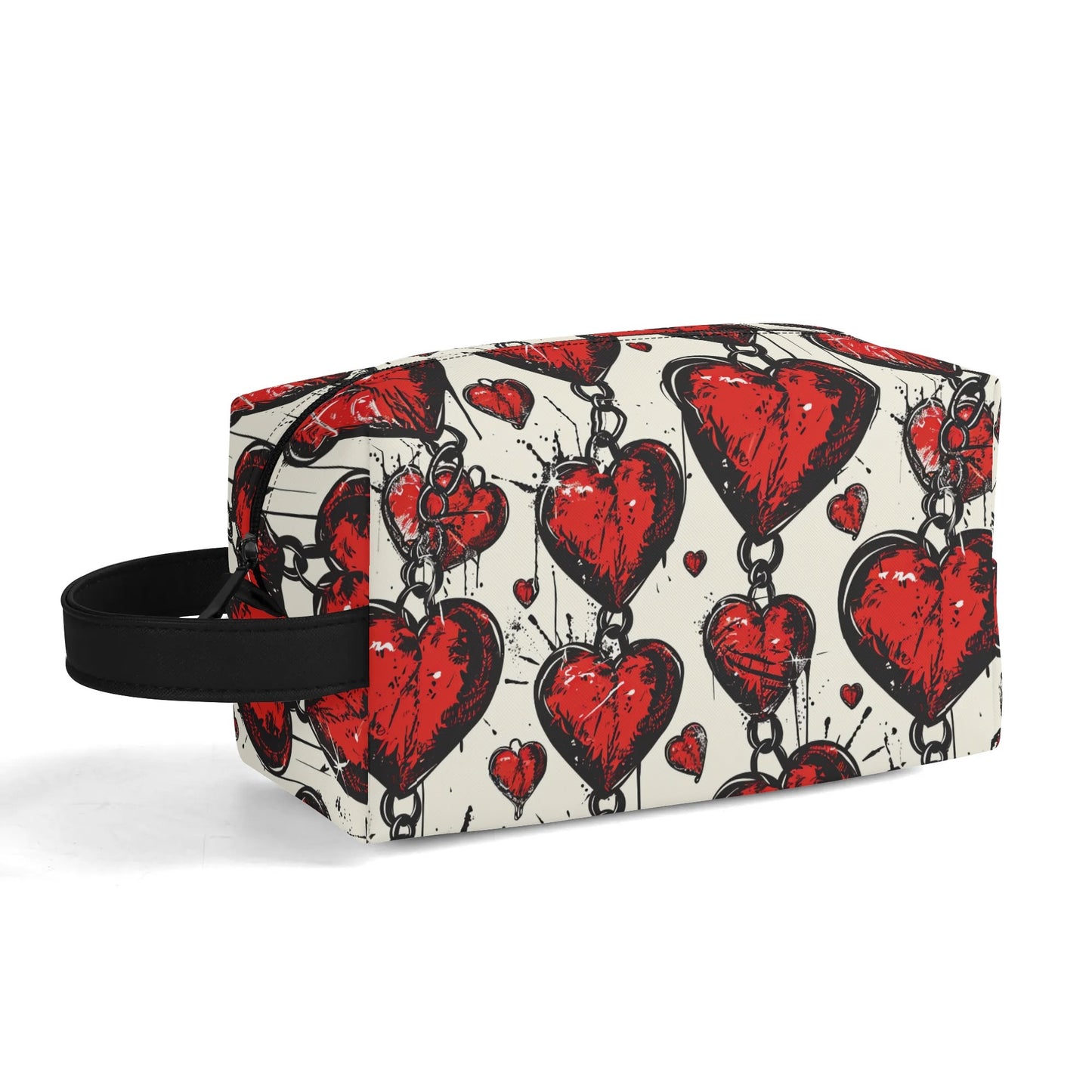 Chained Hearts Leather Toiletries Bag