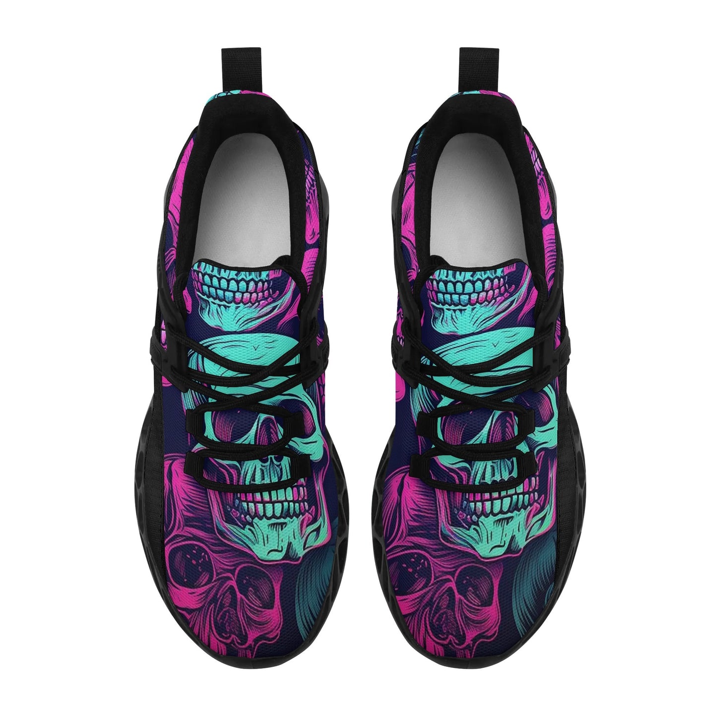 Neon Skulls MD Elastic Sport Sneakers Tennis Shoes