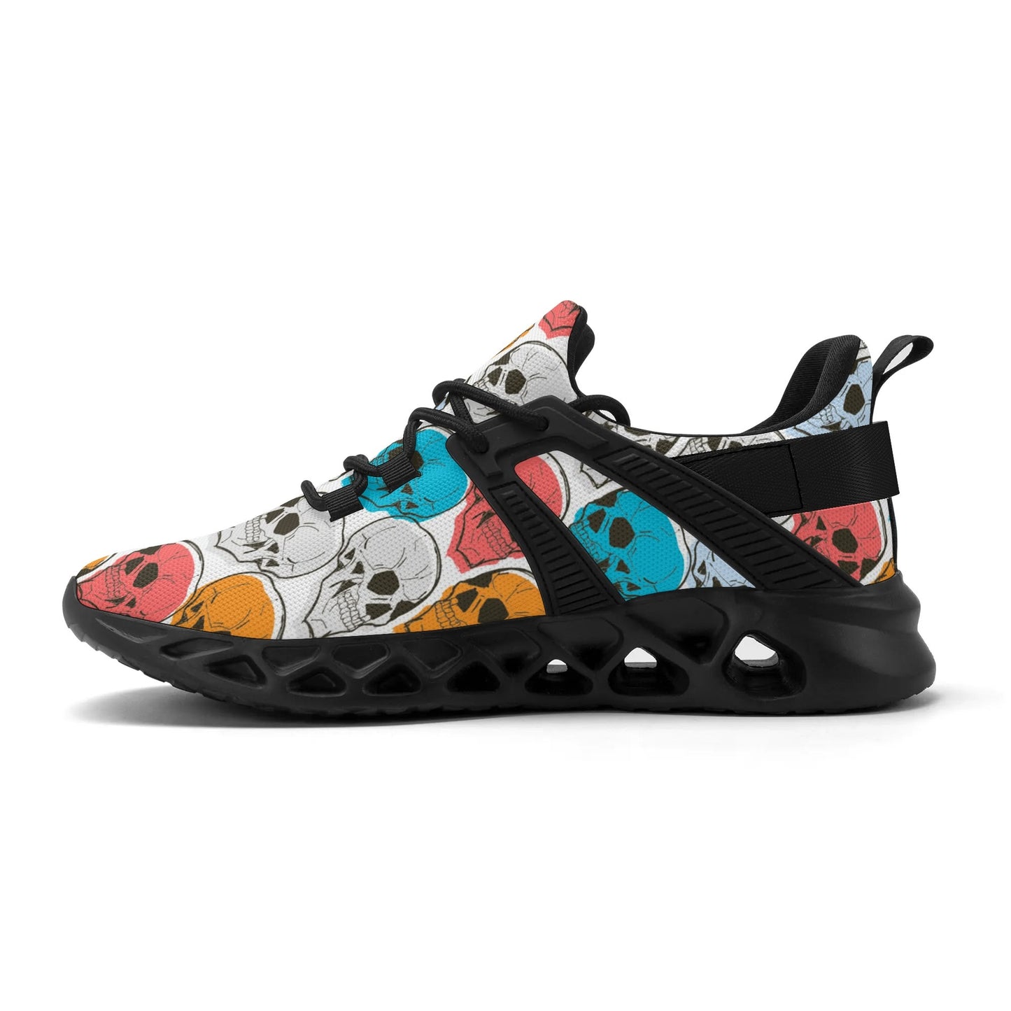 Colorful Skulls MD Elastic Sport Sneakers Tennis Shoes