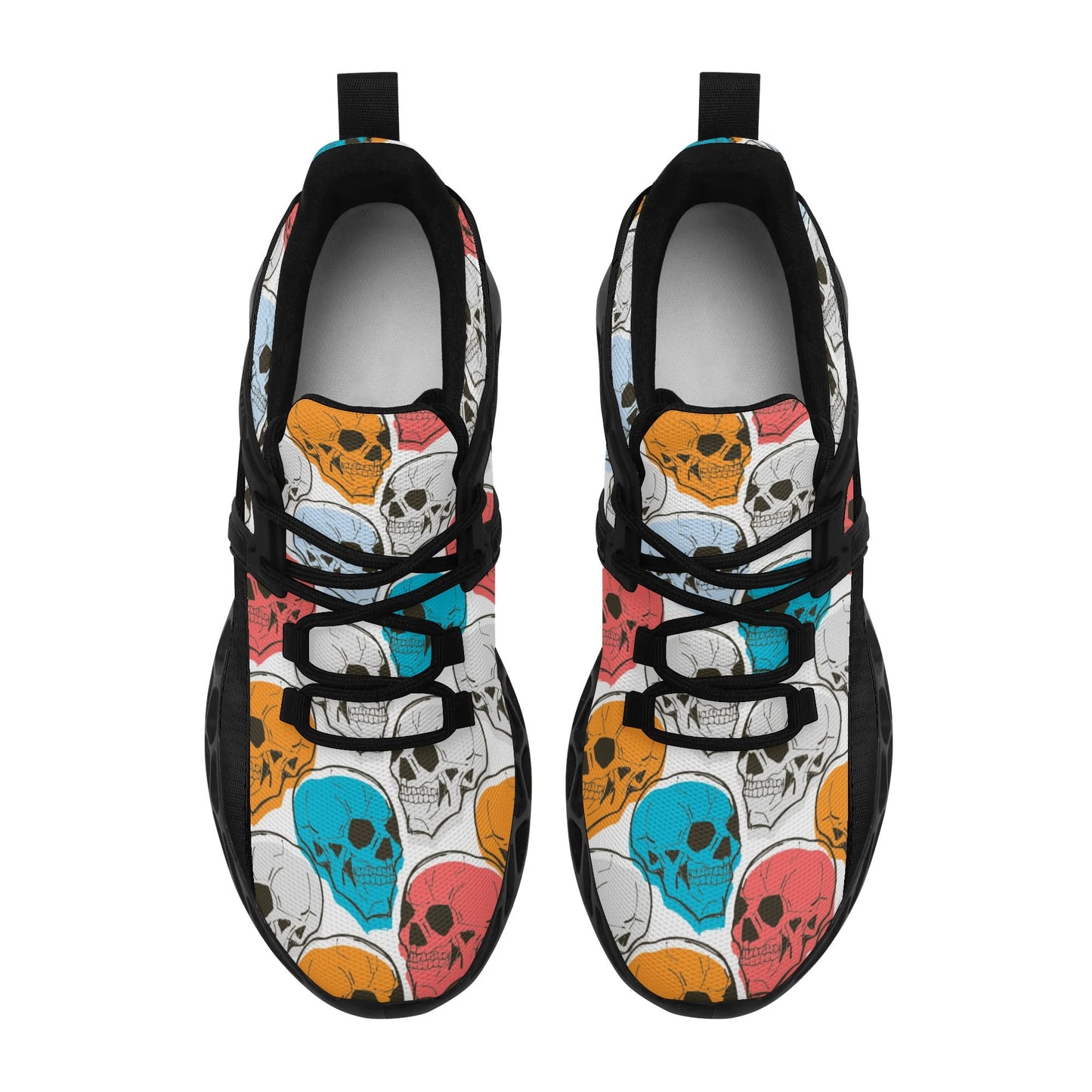 Colorful Skulls MD Elastic Sport Sneakers Tennis Shoes