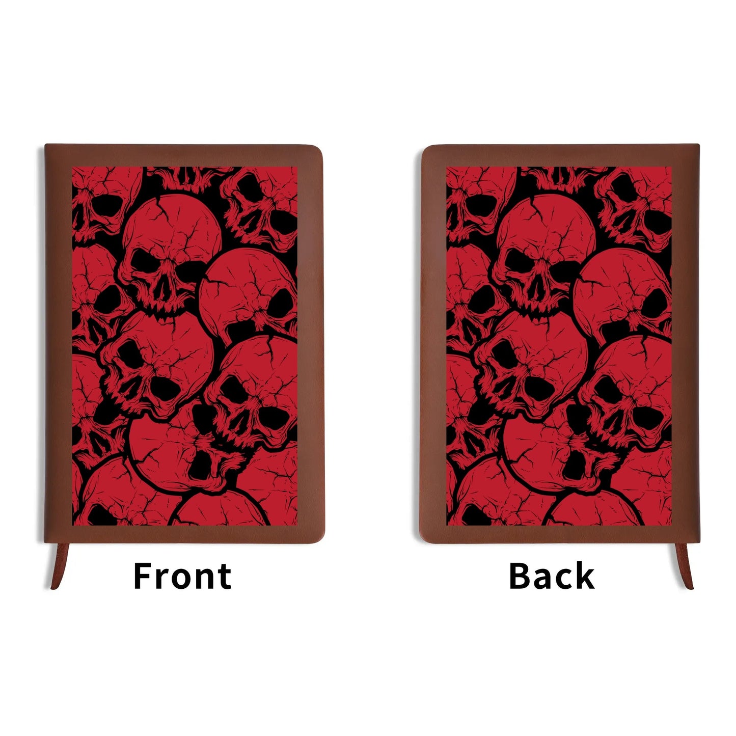 Red Skulls Leather Notebook