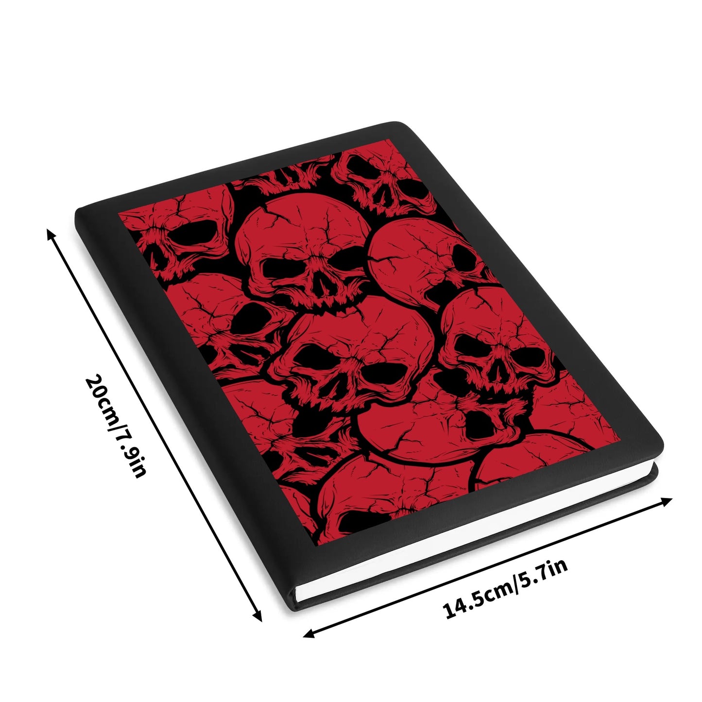 Red Skulls Leather Notebook