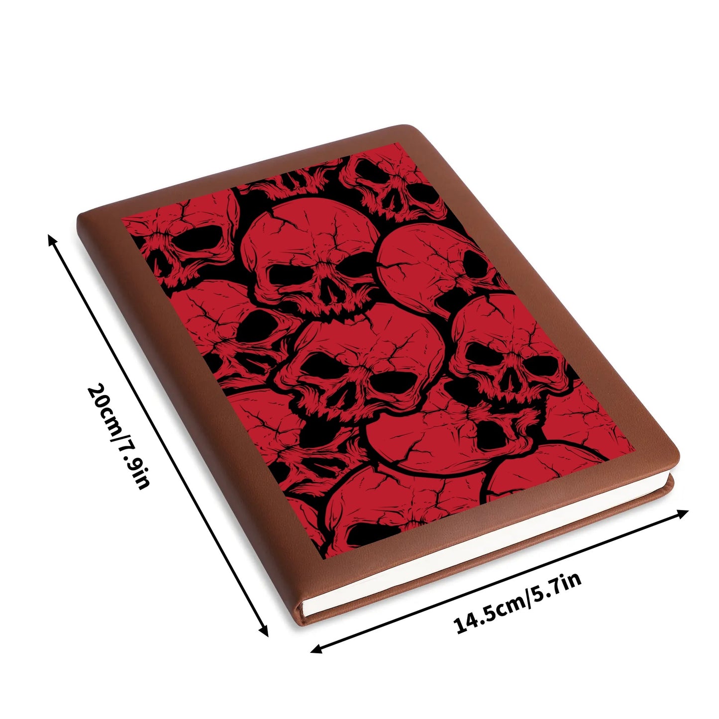 Red Skulls Leather Notebook