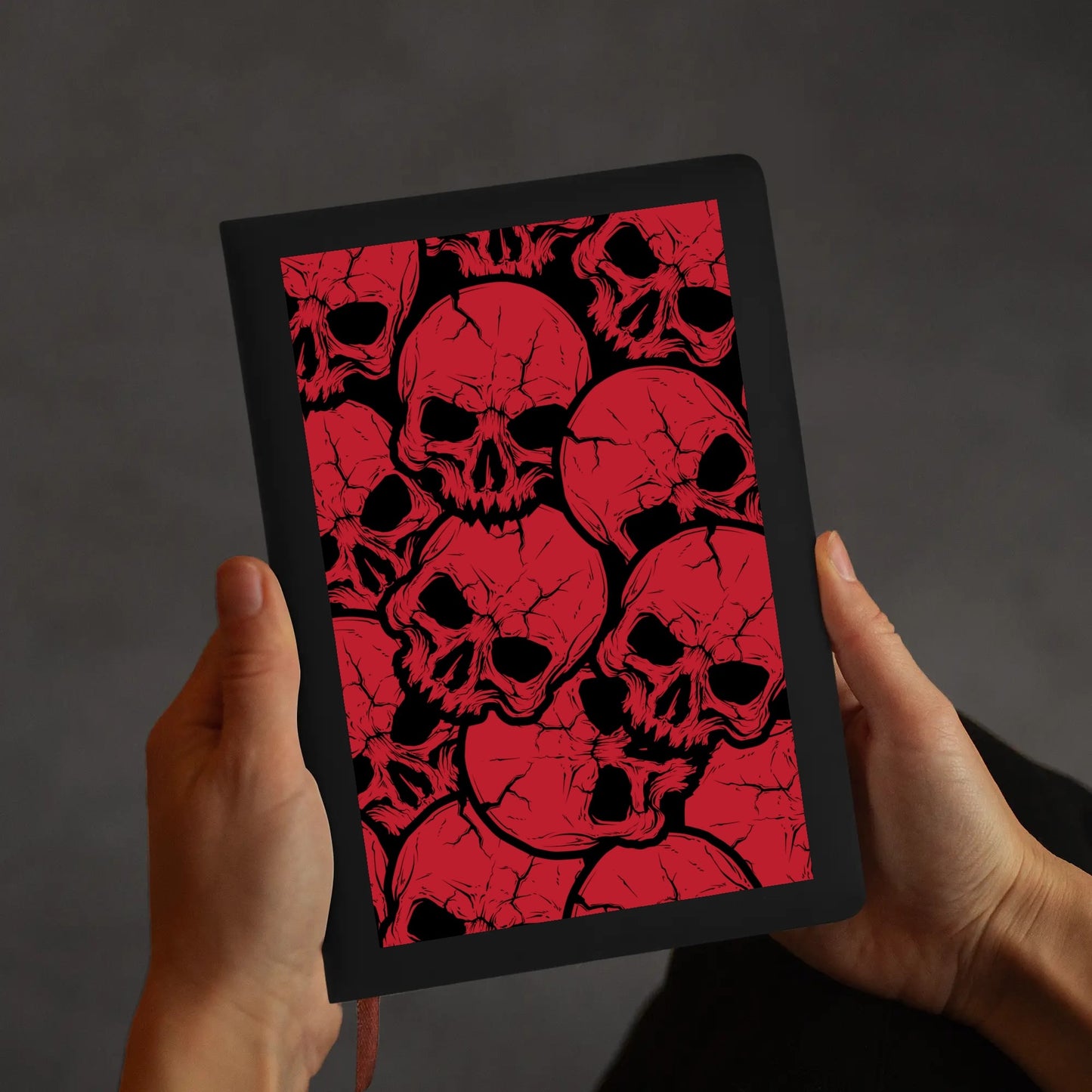 Red Skulls Leather Notebook