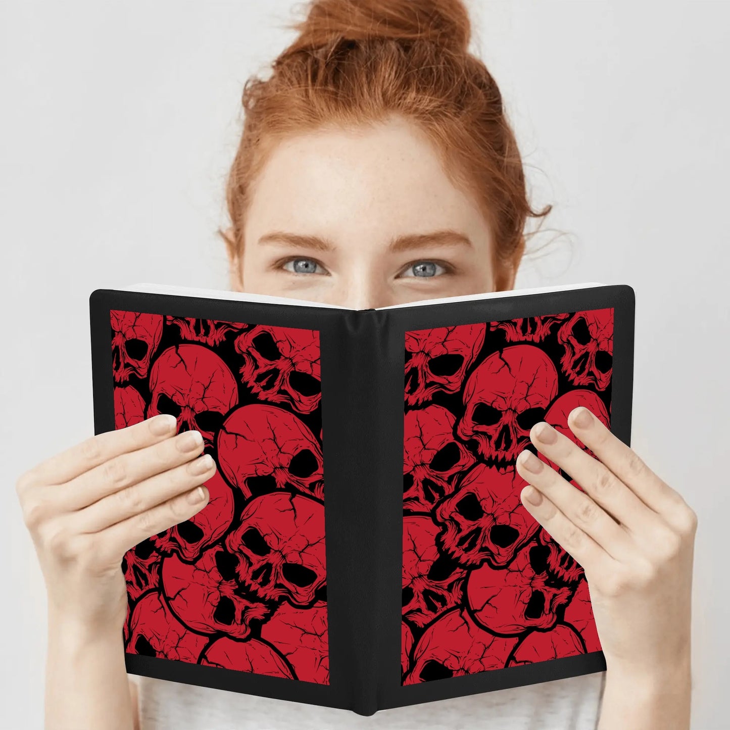 Red Skulls Leather Notebook