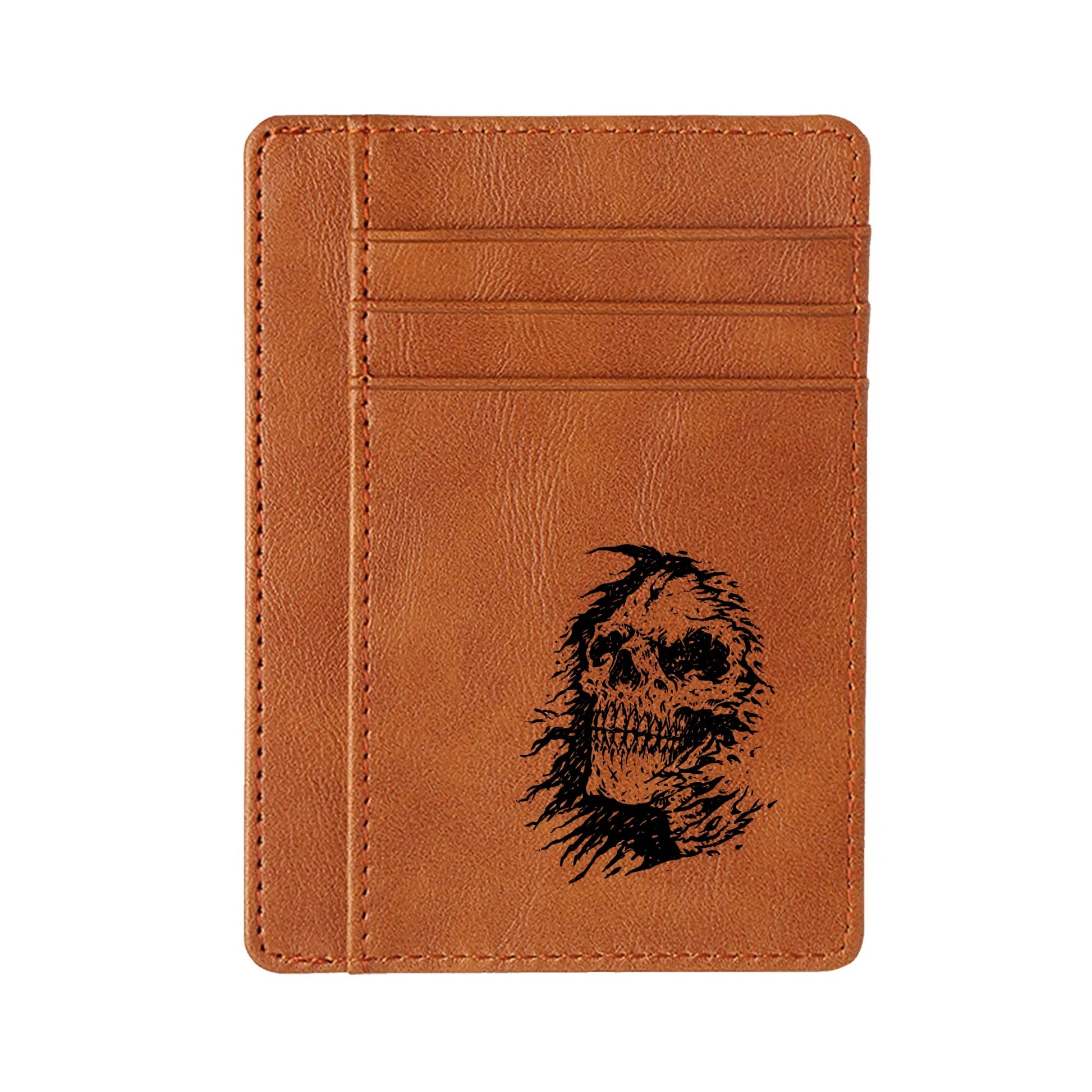 The Grim Reapers Face Minimalist Leather Wallets