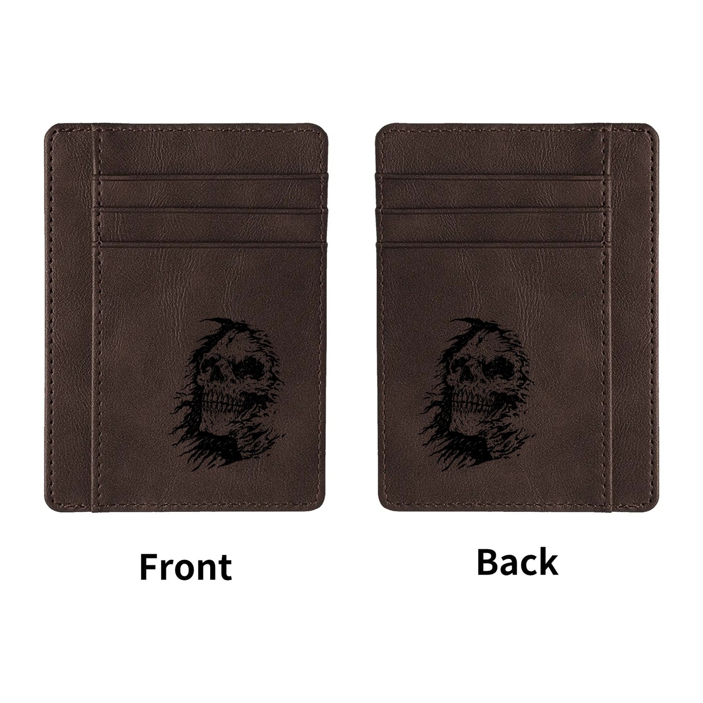 The Grim Reapers Face Minimalist Leather Wallets