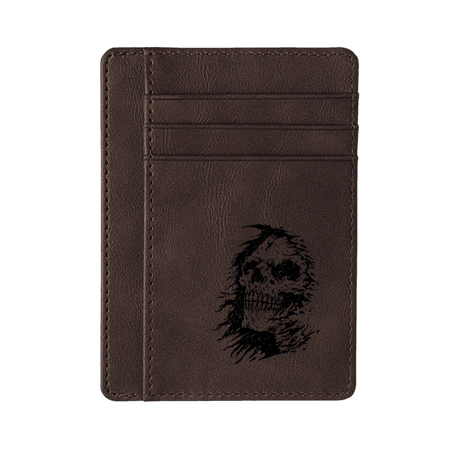 The Grim Reapers Face Minimalist Leather Wallets