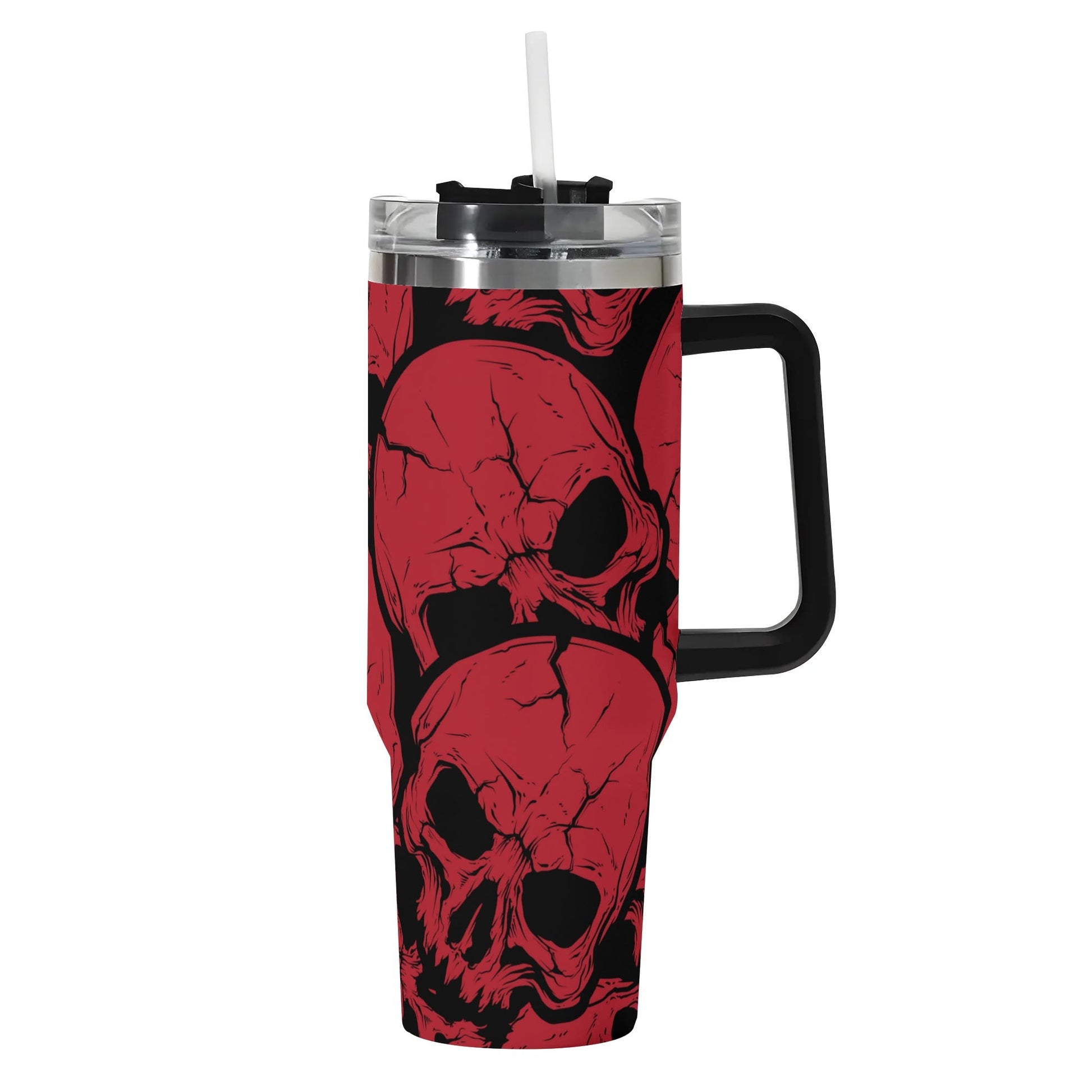 Red Skulls 40 oz Tumbler With Handle