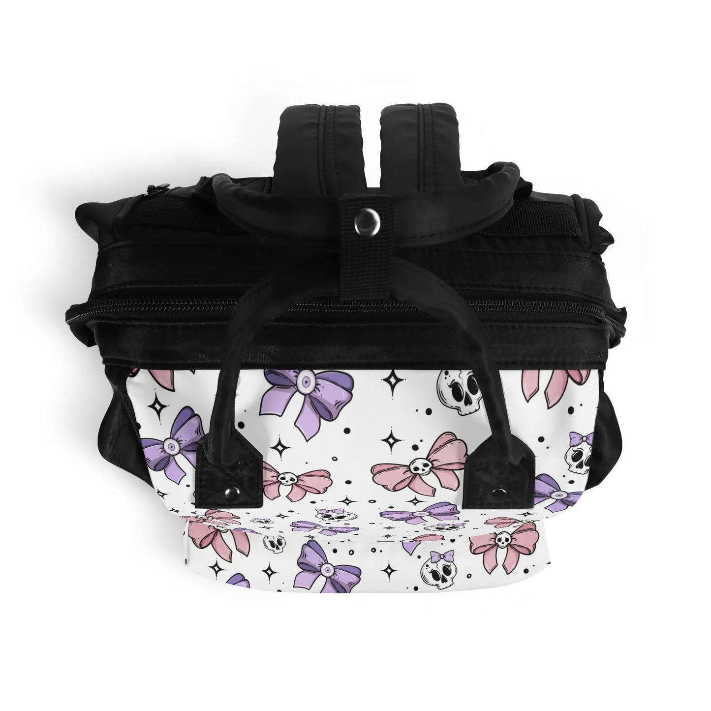 Cute Bows And Skulls Large Capacity Diaper Backpack Bag