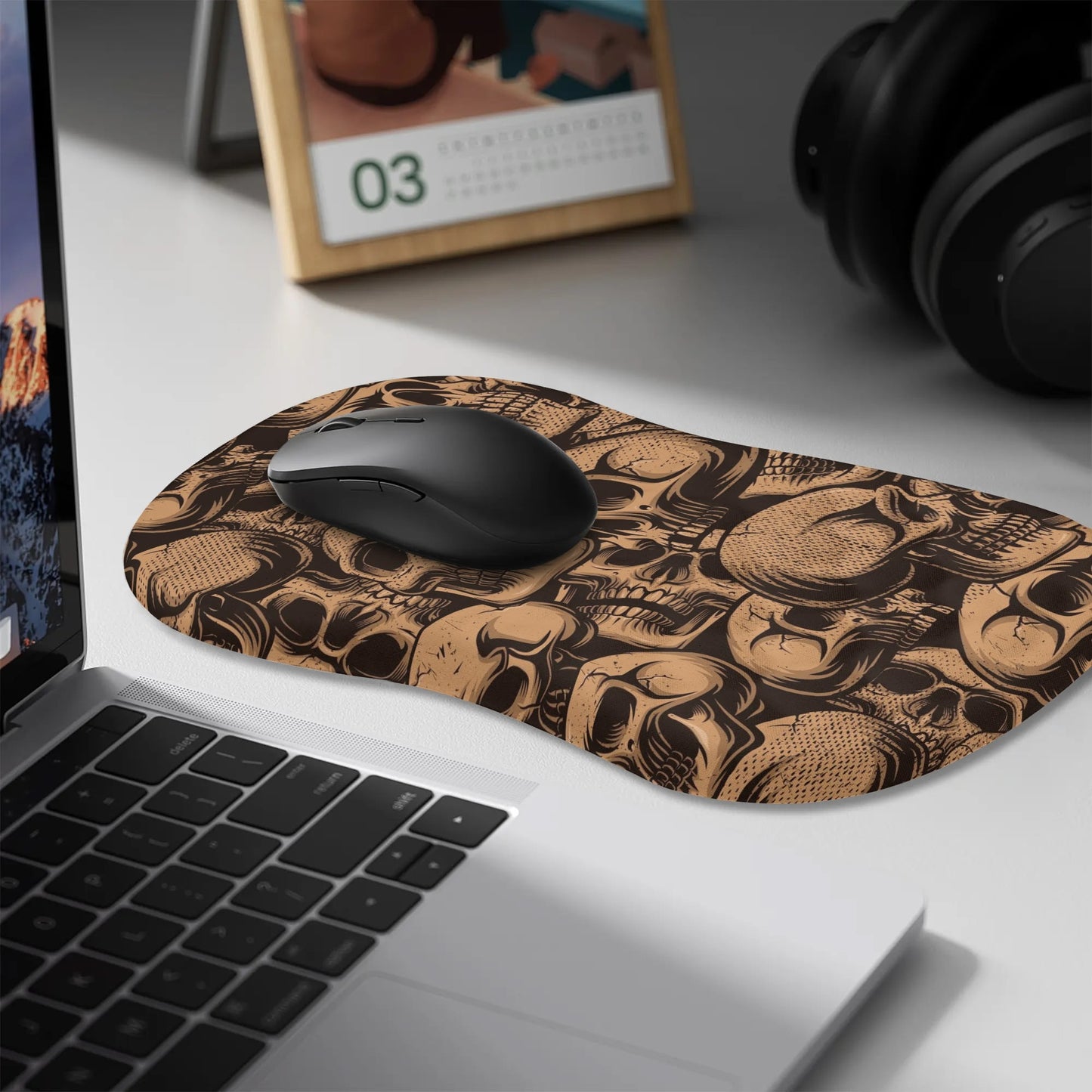 Bronze Skulls Mouse Pad Wrist Rest