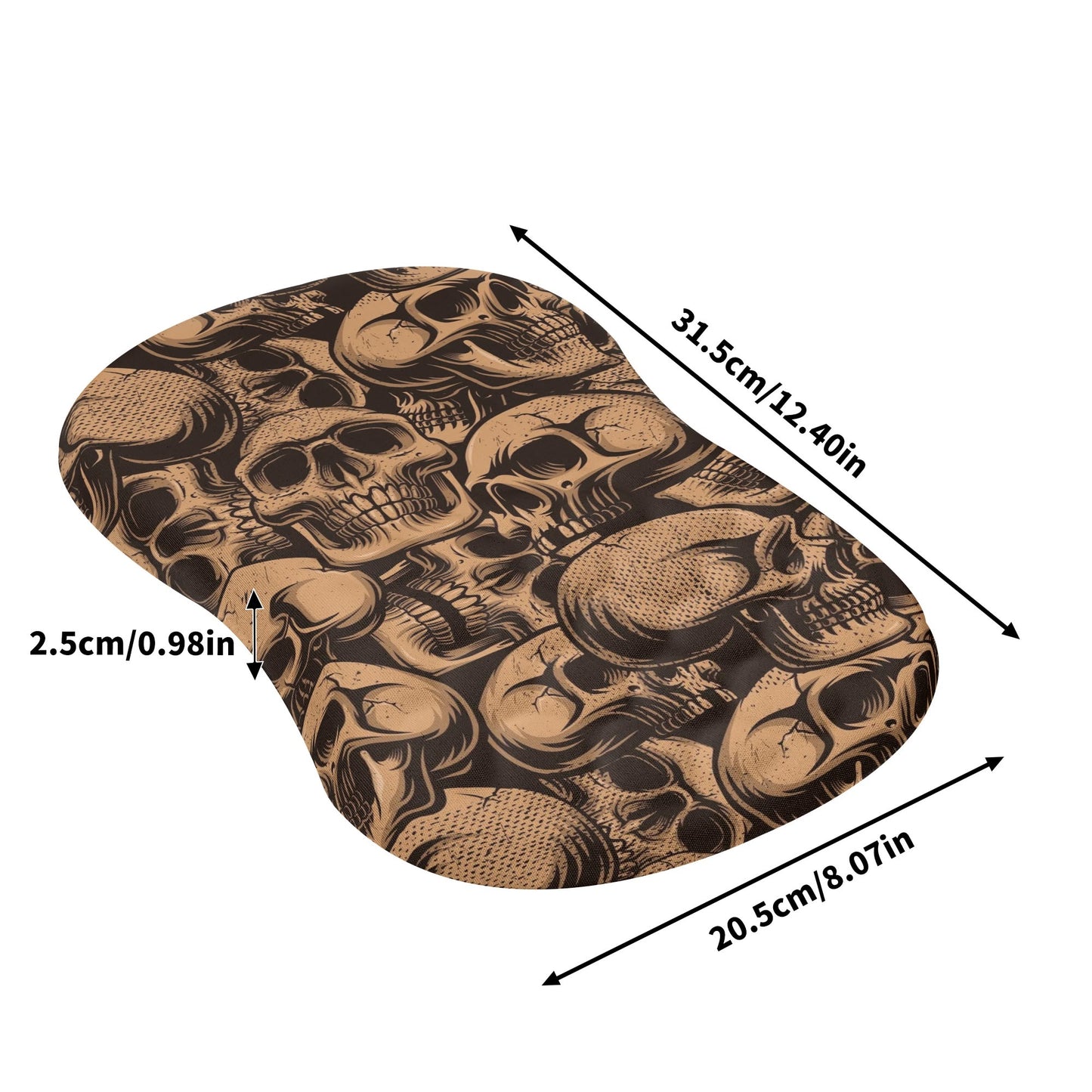 Bronze Skulls Mouse Pad Wrist Rest