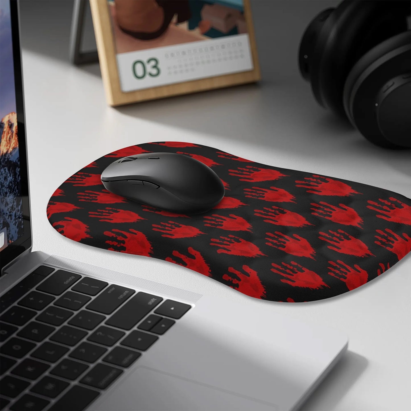 Bloody Hand Prints Mouse Pad Wrist Rest