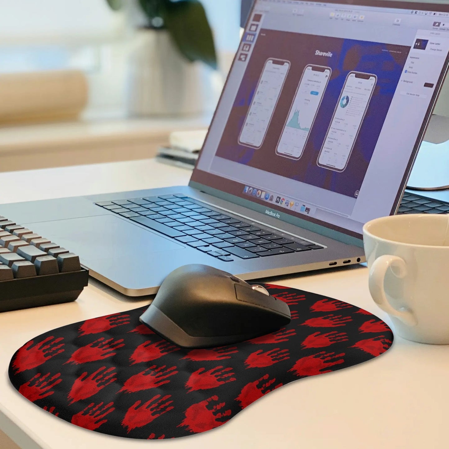 Bloody Hand Prints Mouse Pad Wrist Rest