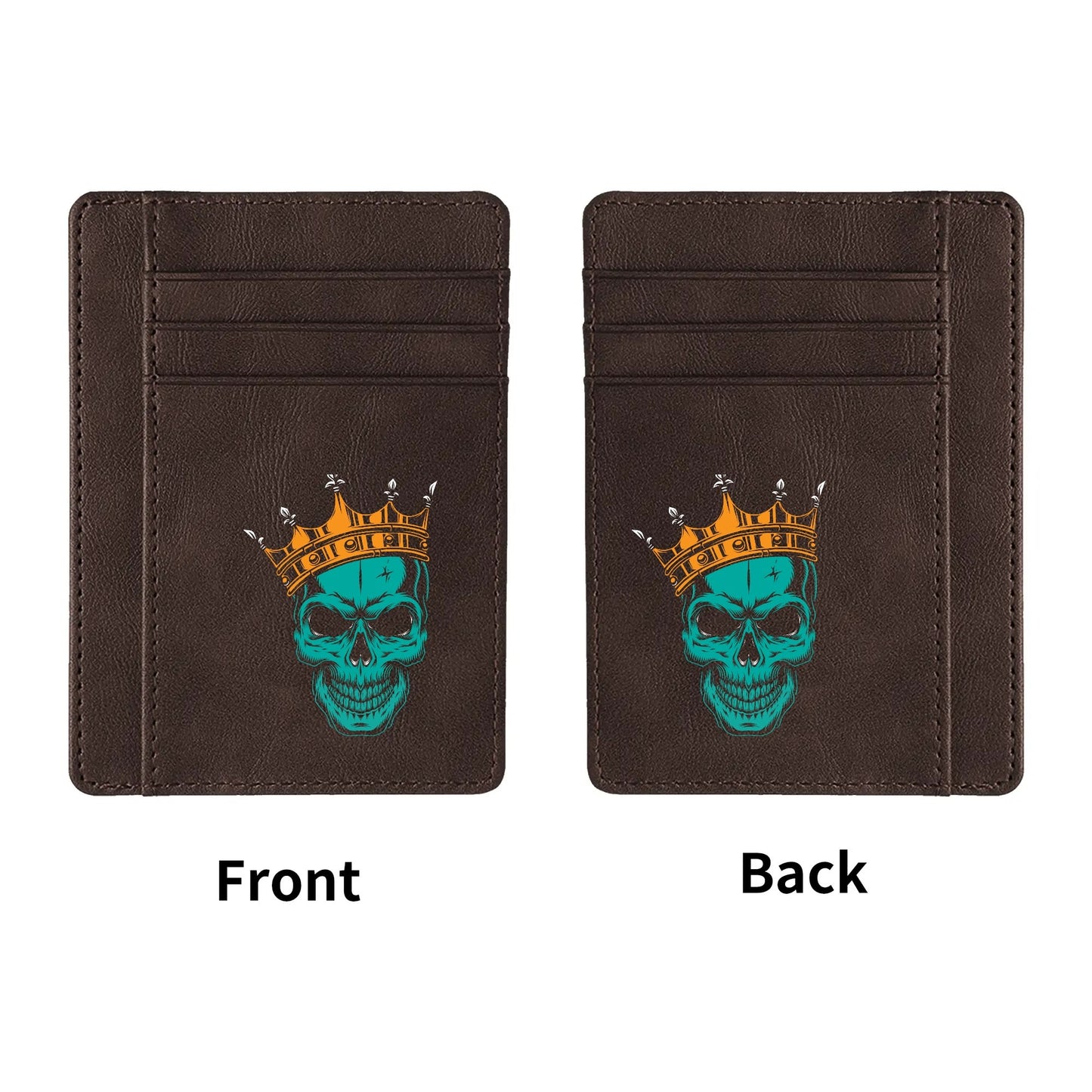 Royal Skull Face Minimalist Leather Wallets