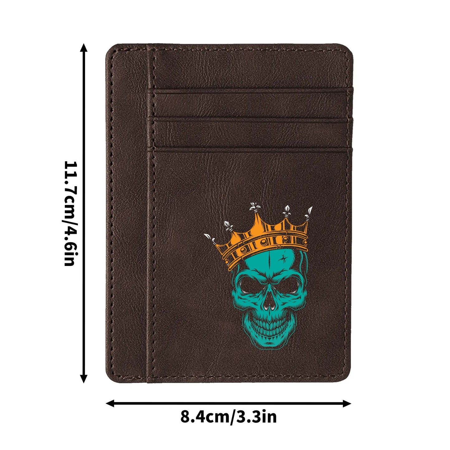 Royal Skull Face Minimalist Leather Wallets