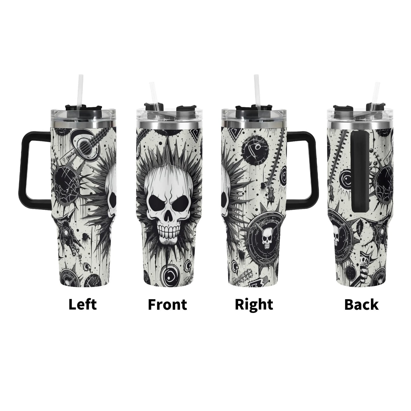 Skull Rock 40 oz Tumbler With Handle