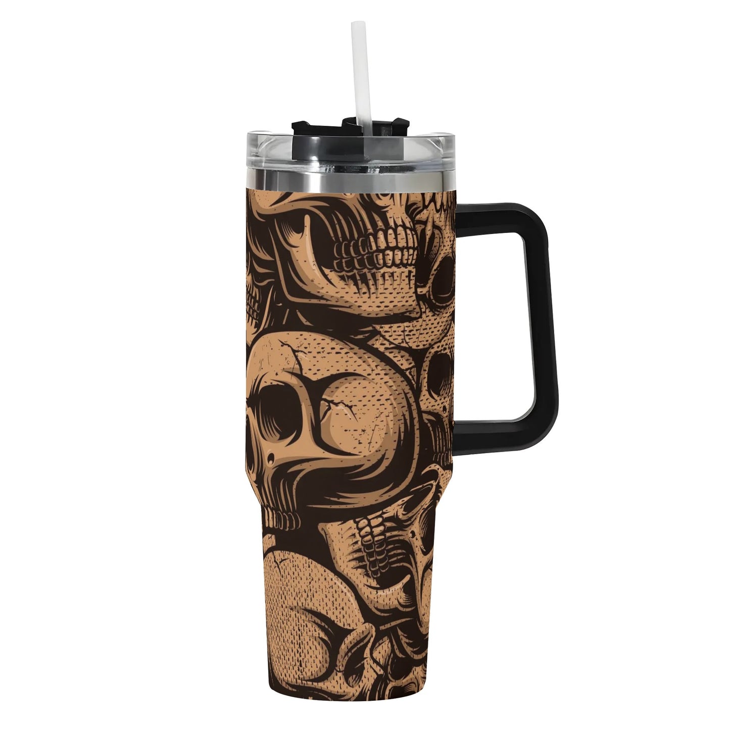 Bronze Skulls 40 oz Tumbler With Handle