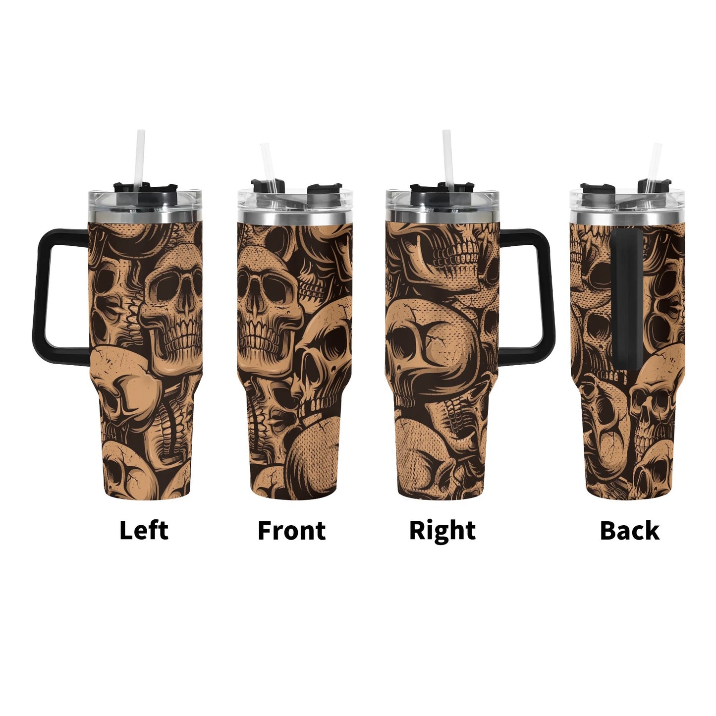 Bronze Skulls 40 oz Tumbler With Handle