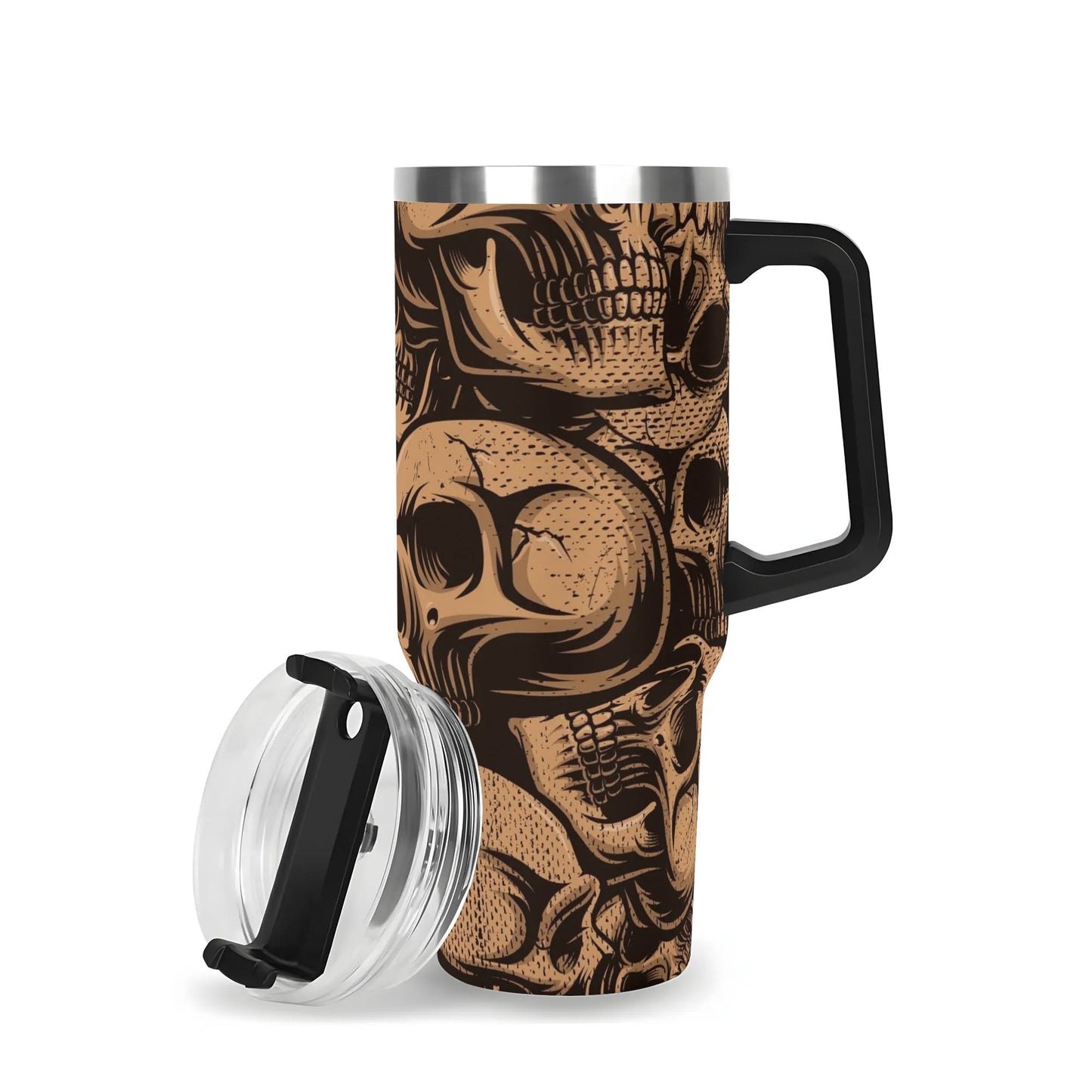 Bronze Skulls 40 oz Tumbler With Handle