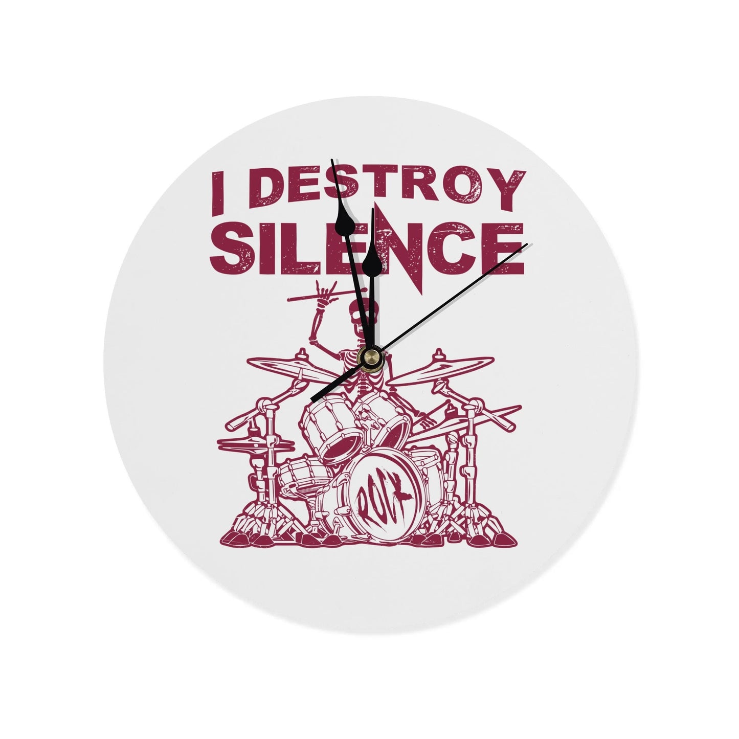 I Destroy Silence Life PVC Round Wall Clock