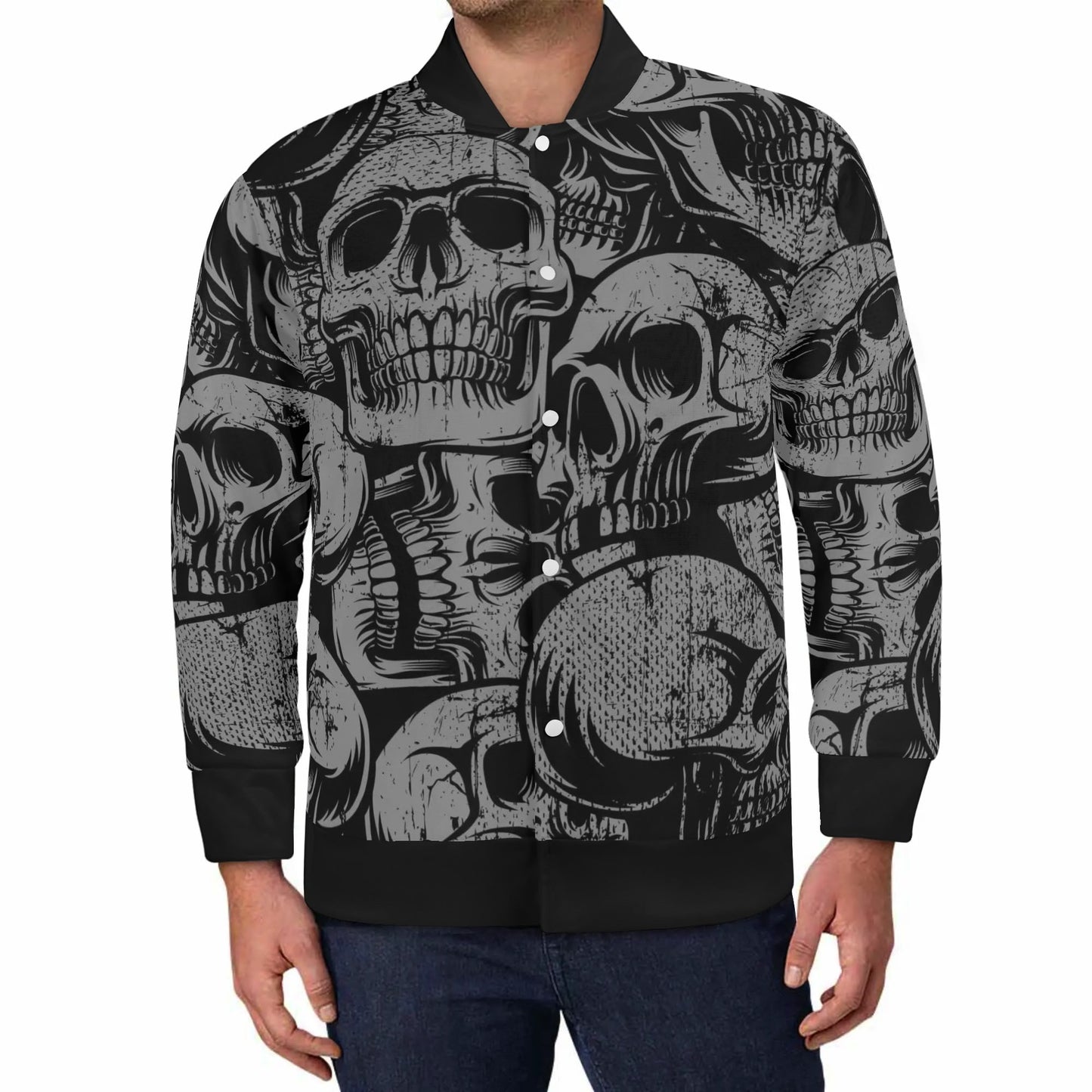 Silver Skulls Casual Bomber Jacket