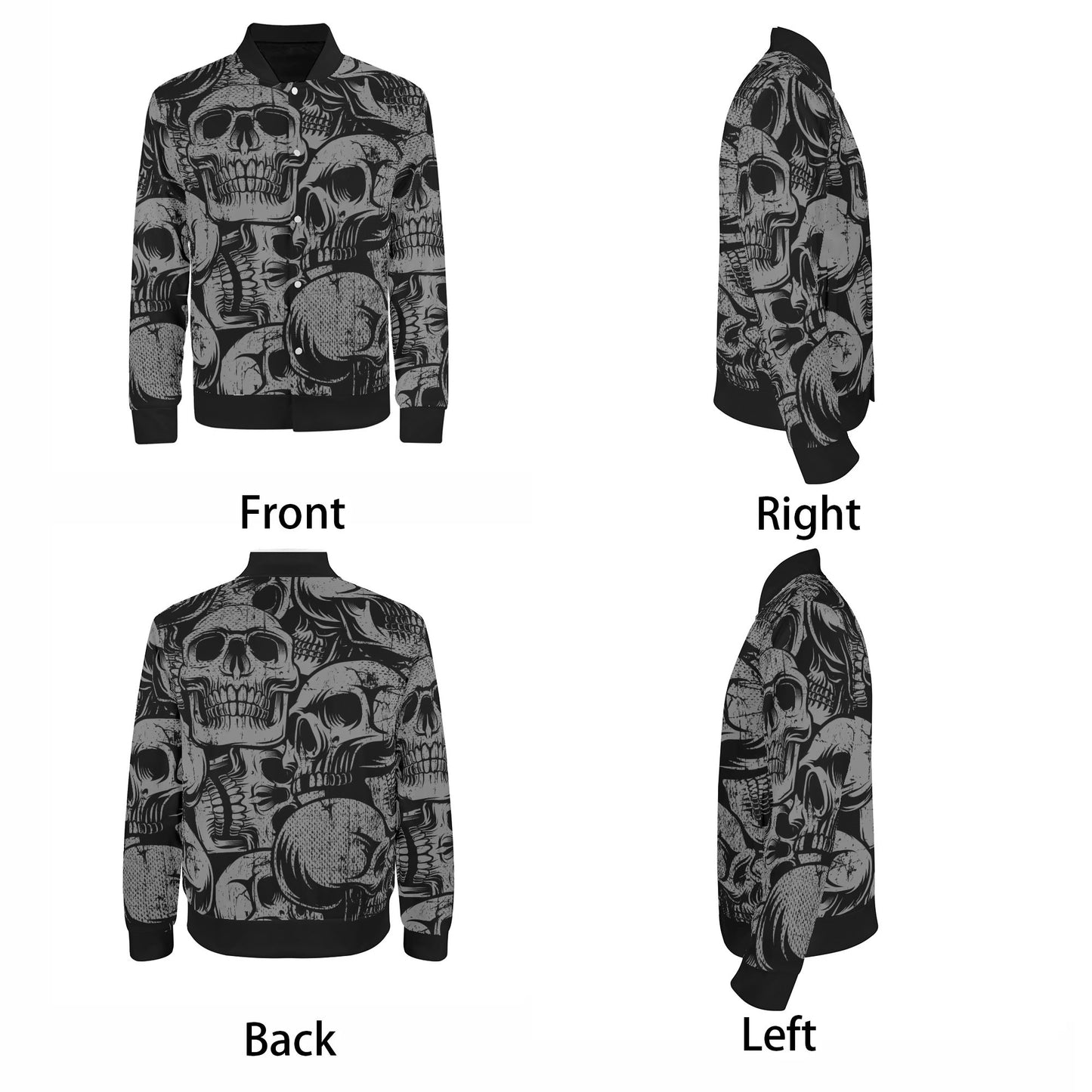 Silver Skulls Casual Bomber Jacket