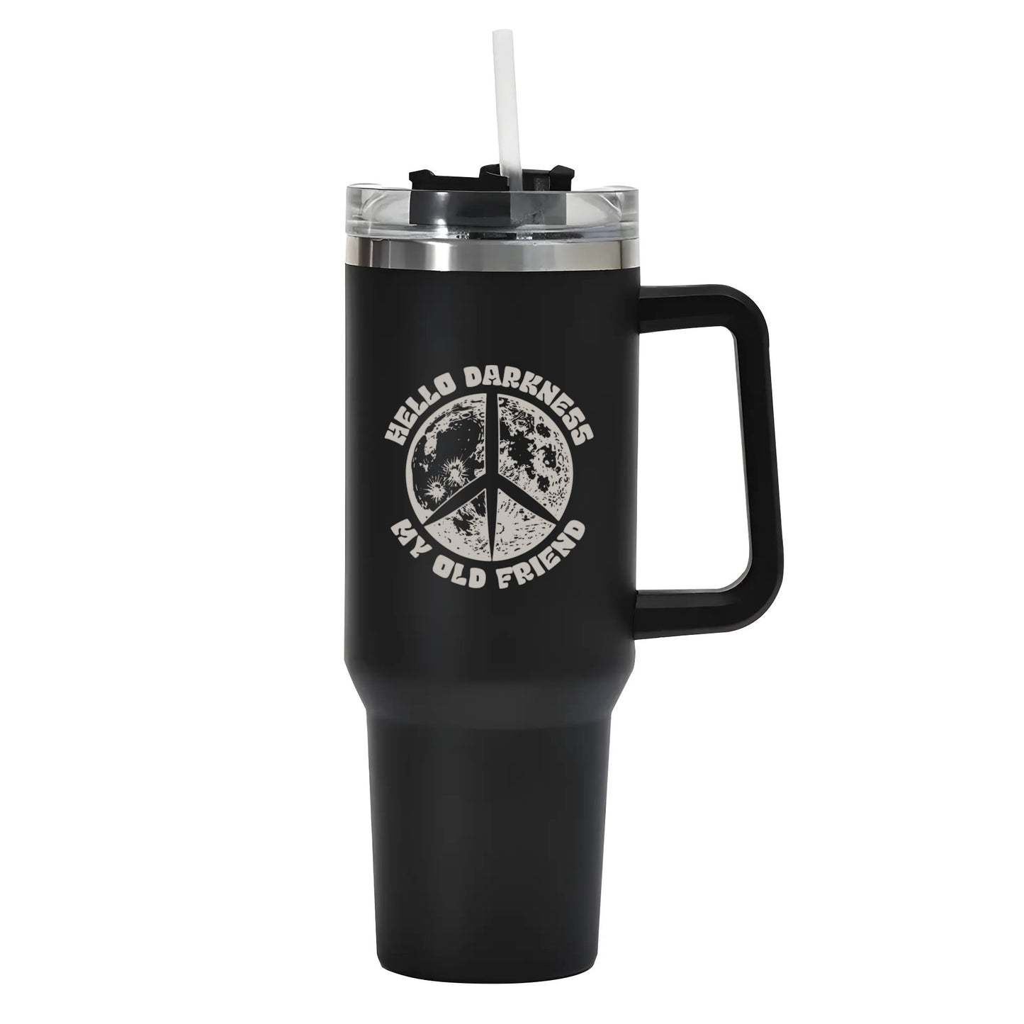 Hello Darkness My Old Friend 40oz Tumbler with Handle and Straw