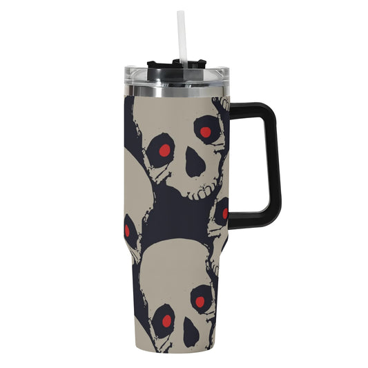 Red Eyed Skulls 40 Oz Tumbler With Handle