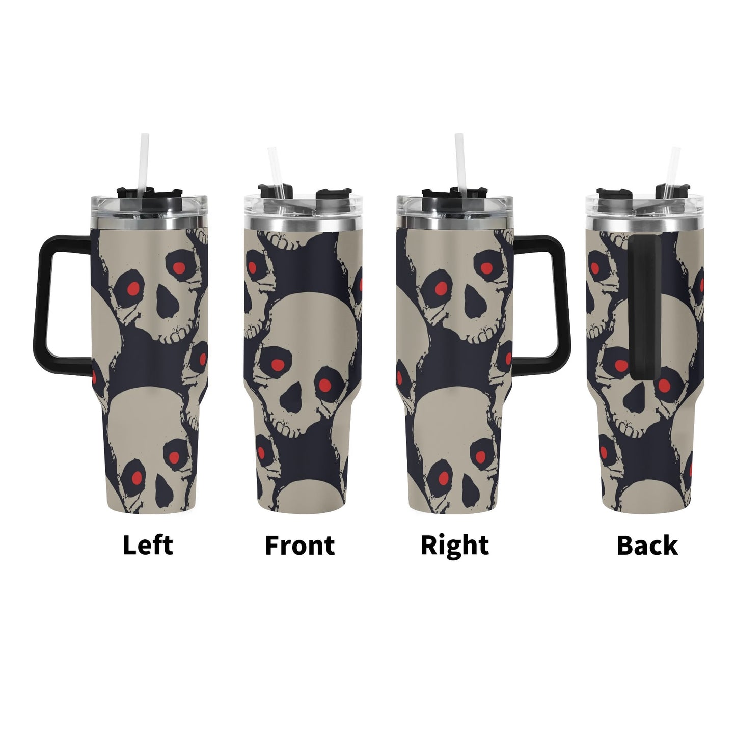 Red Eyed Skulls 40 Oz Tumbler With Handle