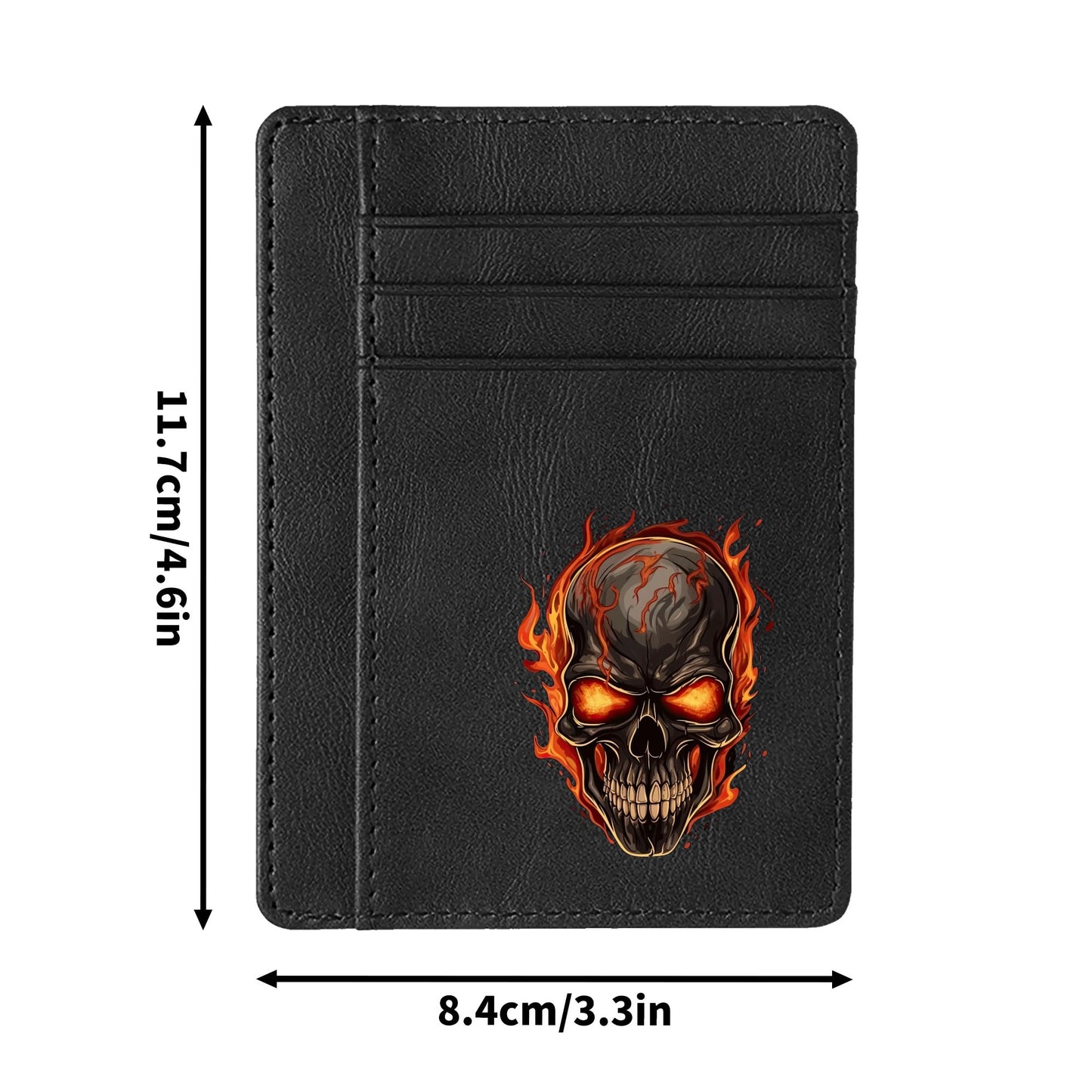 Burning Skull Minimalist Leather Wallets