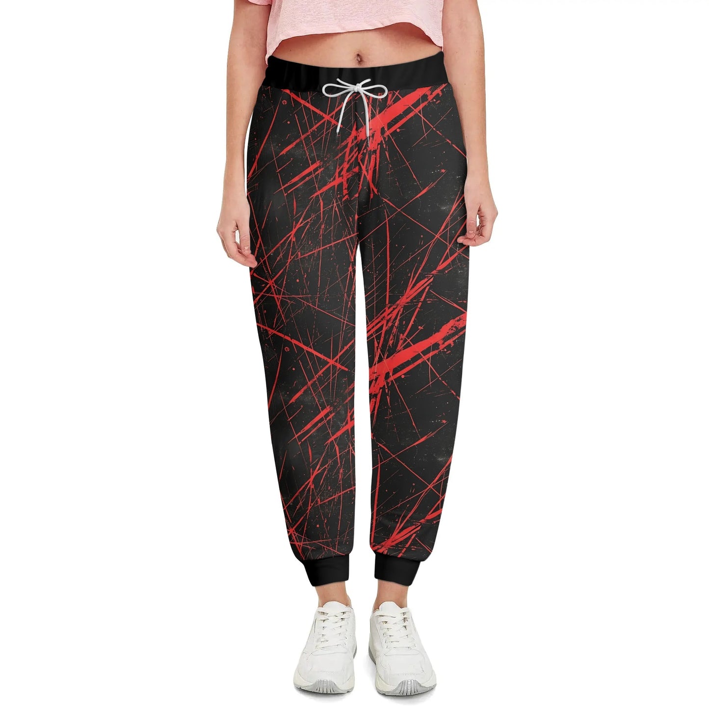 Red Destruction Joggers Sweatpants