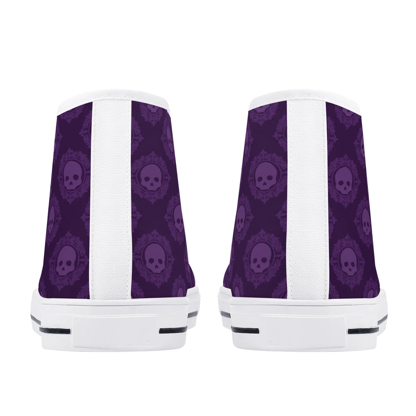 Gothic Purple Skulls Rubber High Top Canvas Shoes