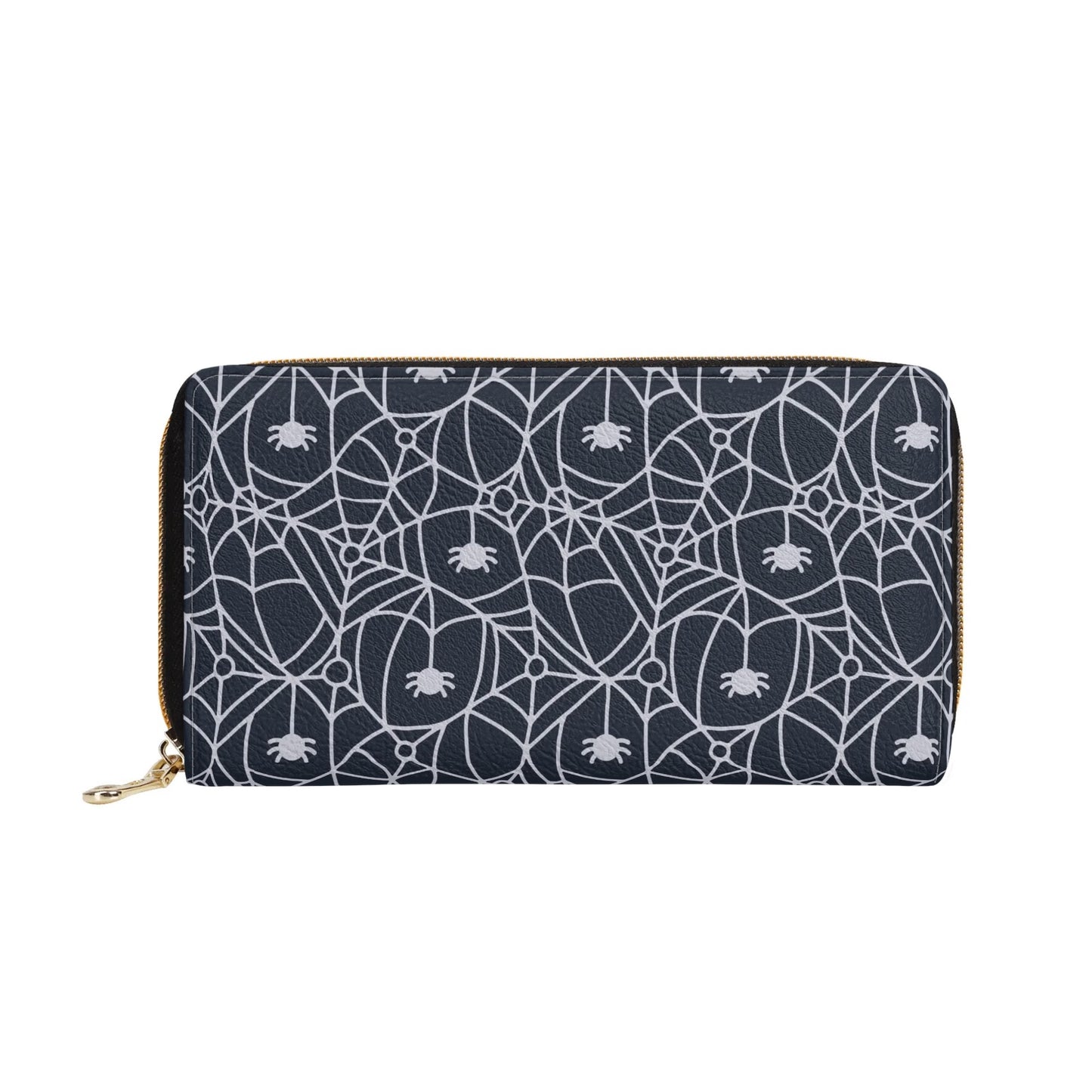 Spiders And Webs Leather Zipper Purse