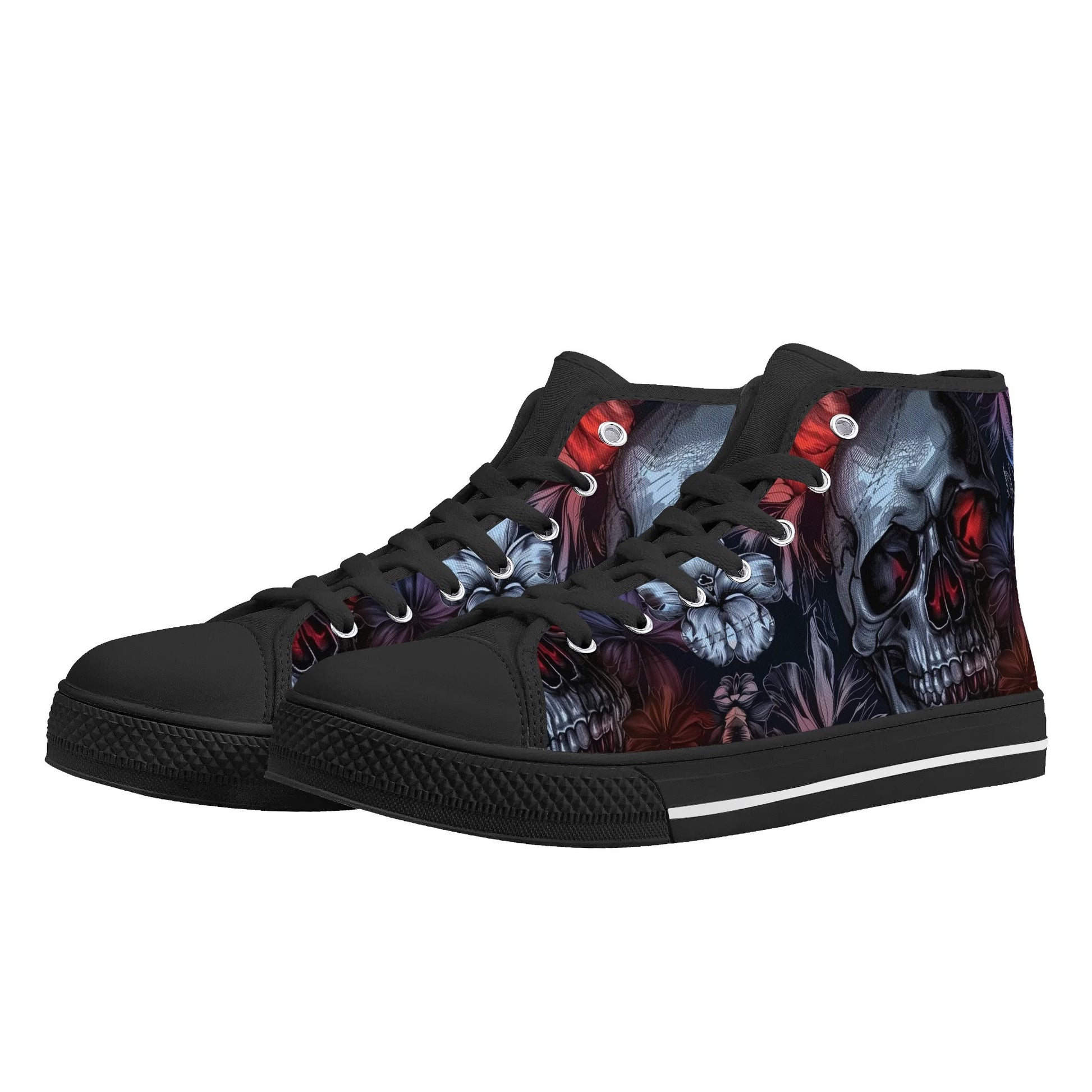 Gothic Skull Rubber High Top Canvas Shoes