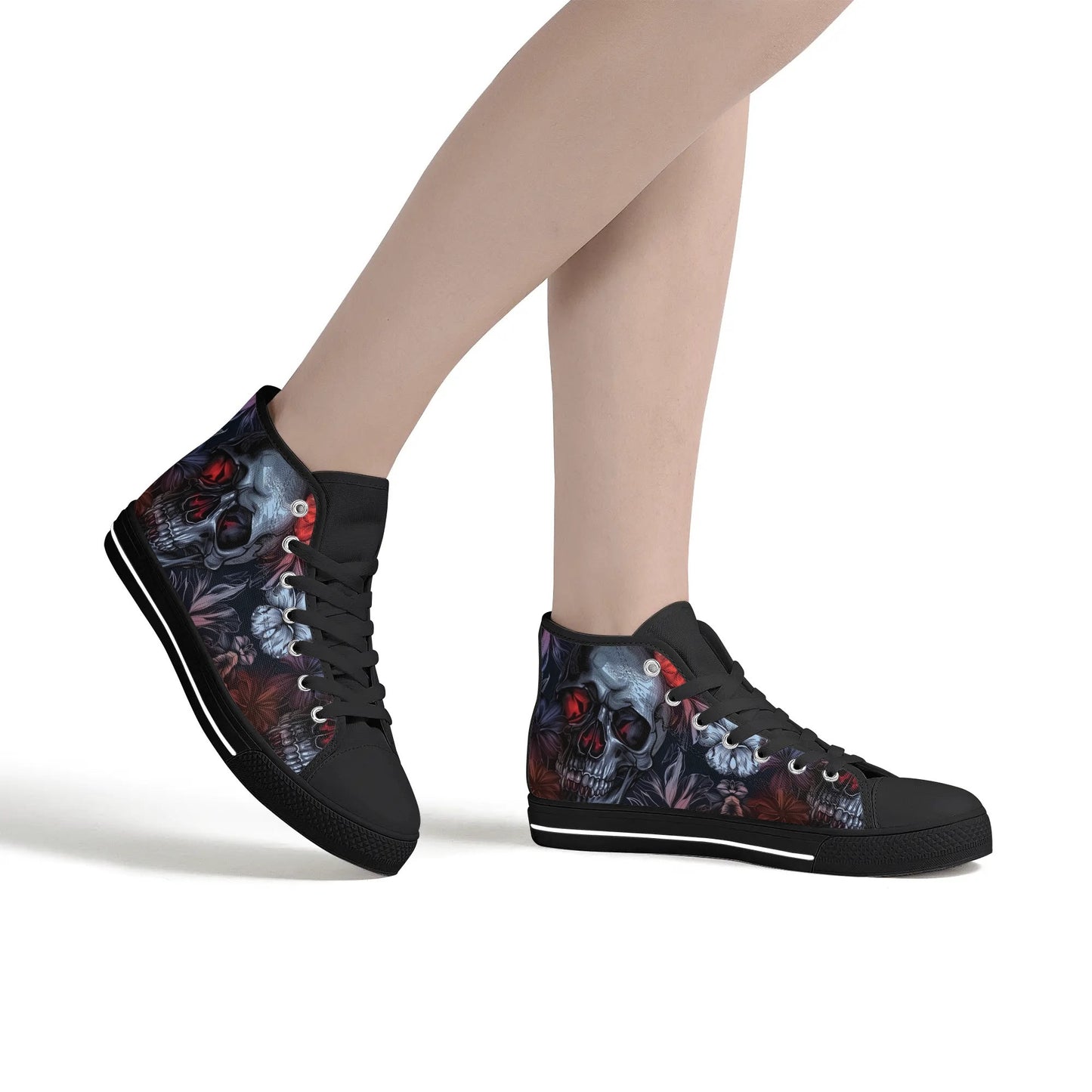 Gothic Skull Rubber High Top Canvas Shoes