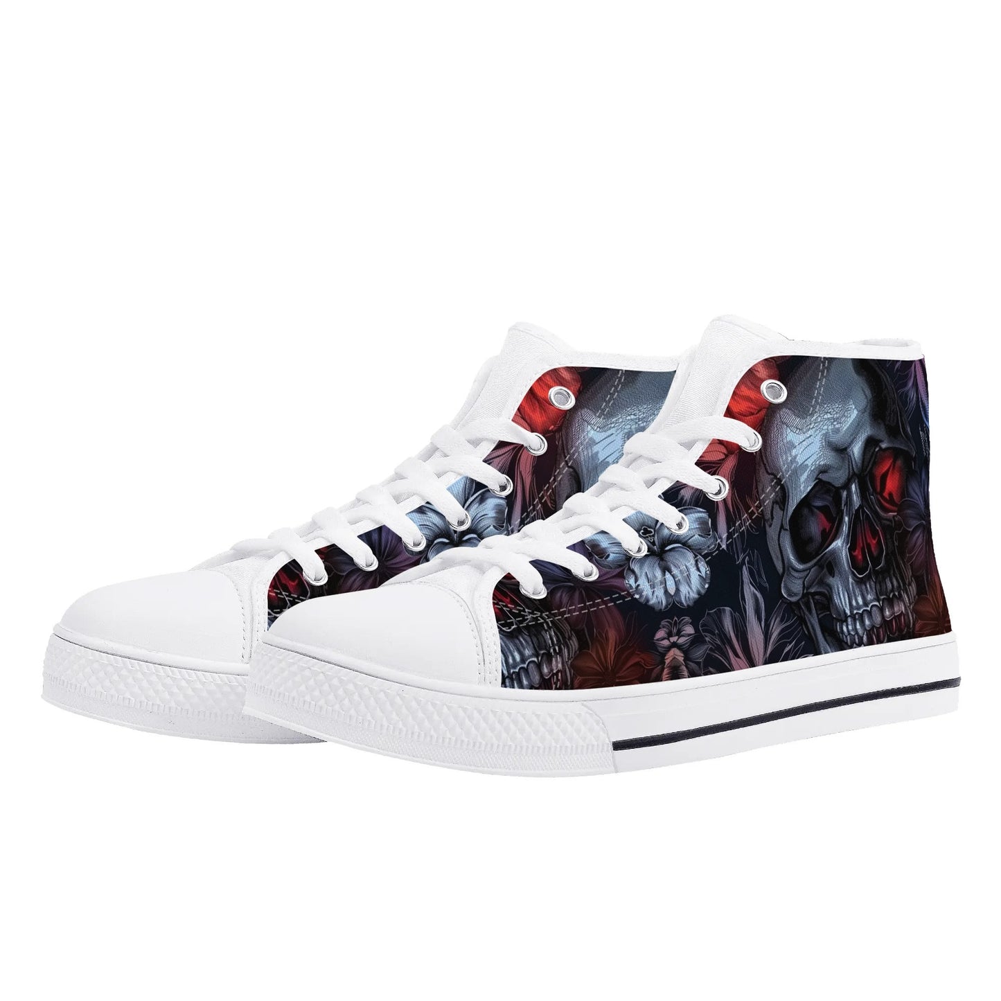 Gothic Skull Rubber High Top Canvas Shoes