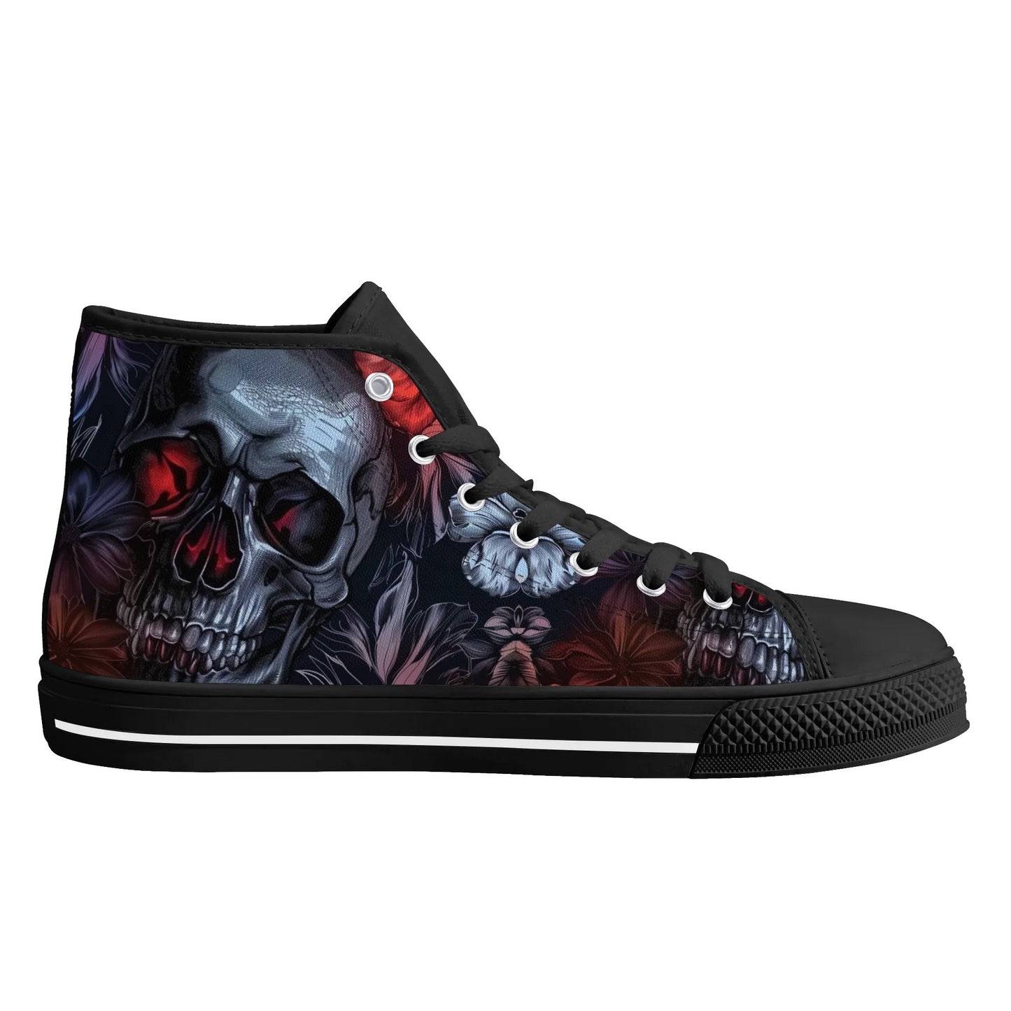 Gothic Skull Rubber High Top Canvas Shoes