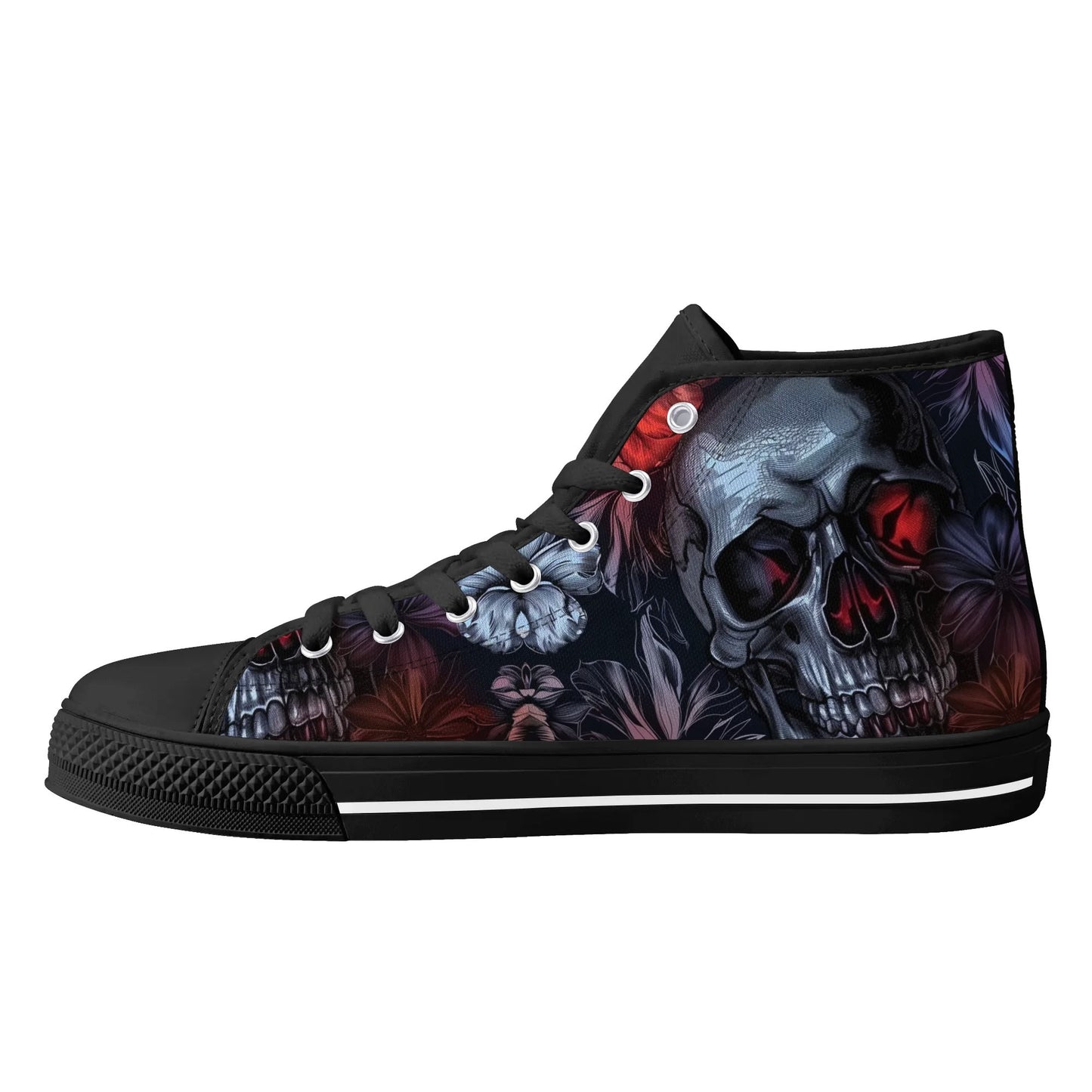 Gothic Skull Rubber High Top Canvas Shoes