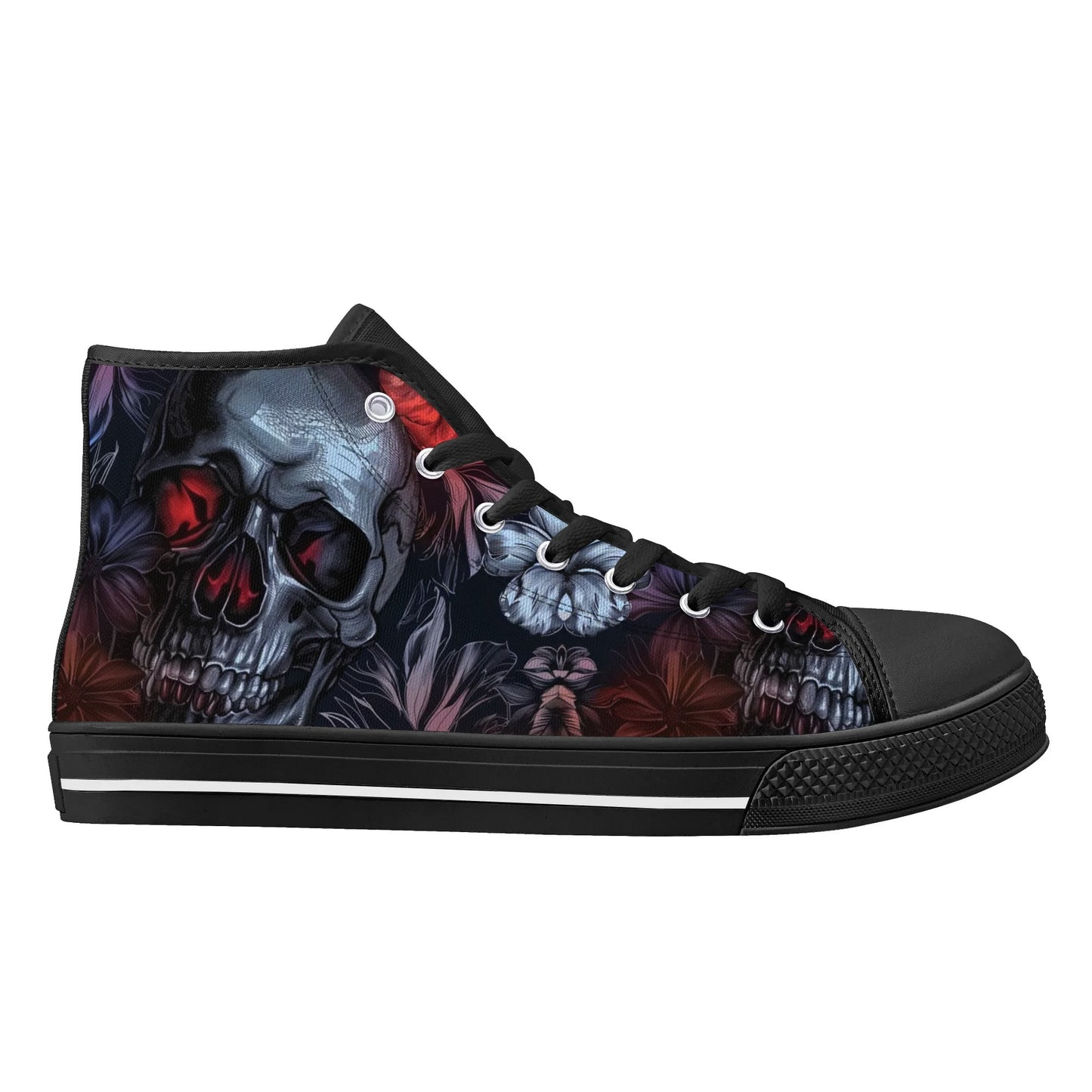 Gothic Skull Rubber High Top Canvas Shoes