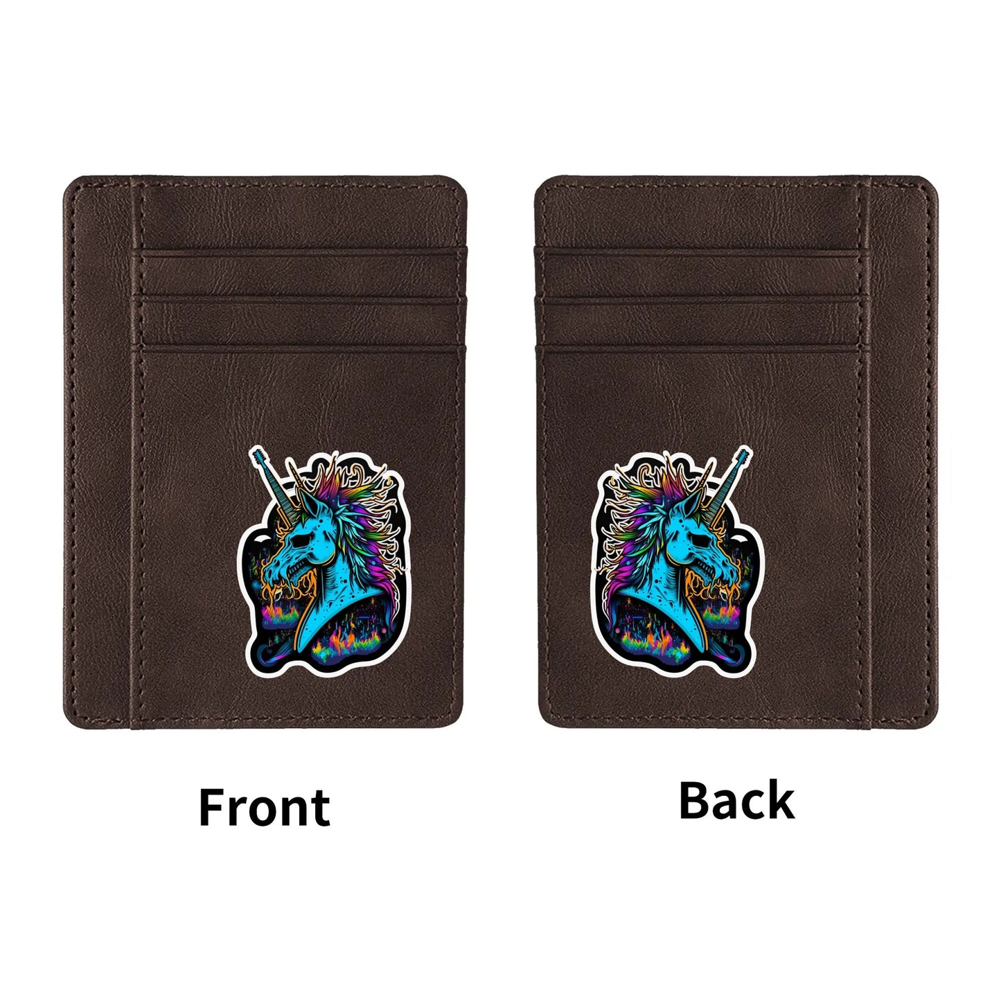 Rock N Roll Unicorn Minimalist Leather Wallets