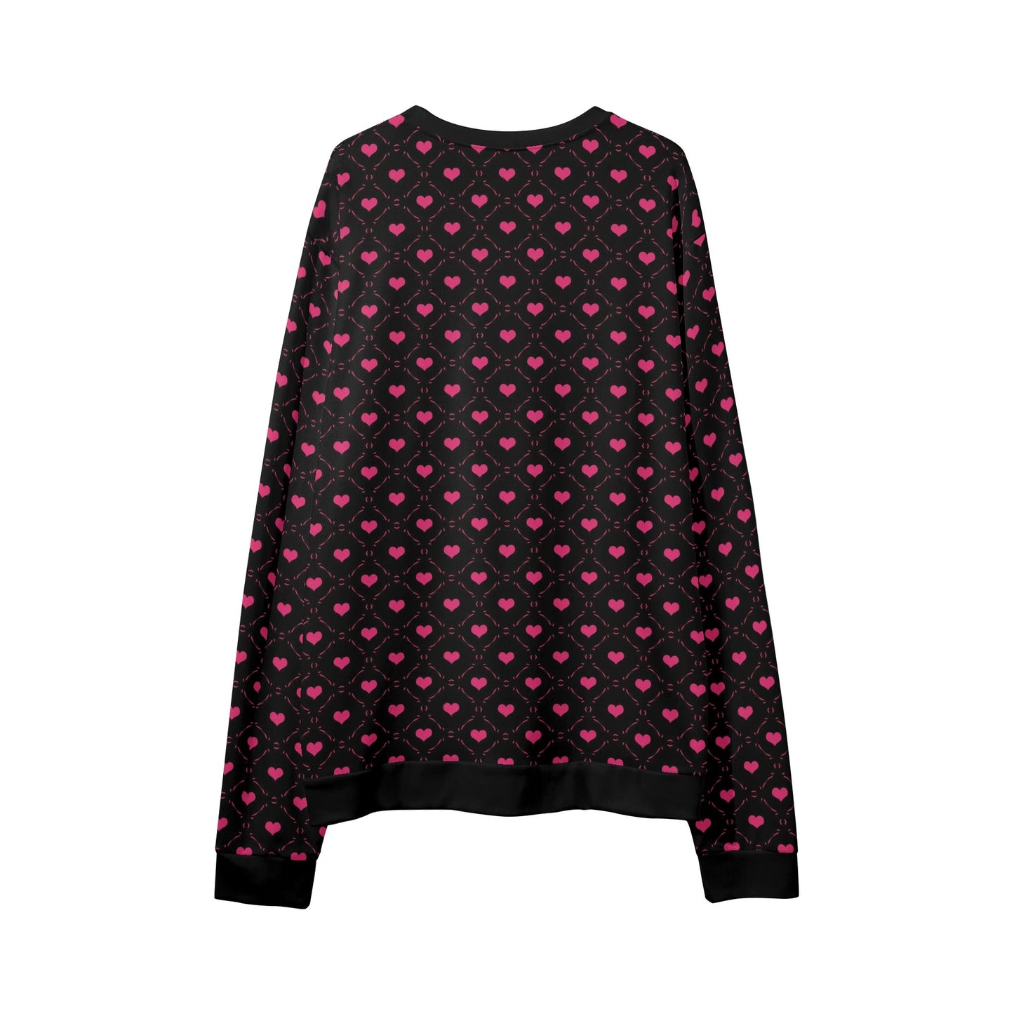 Little Pink Hearts Loose Pullover Sweatshirt