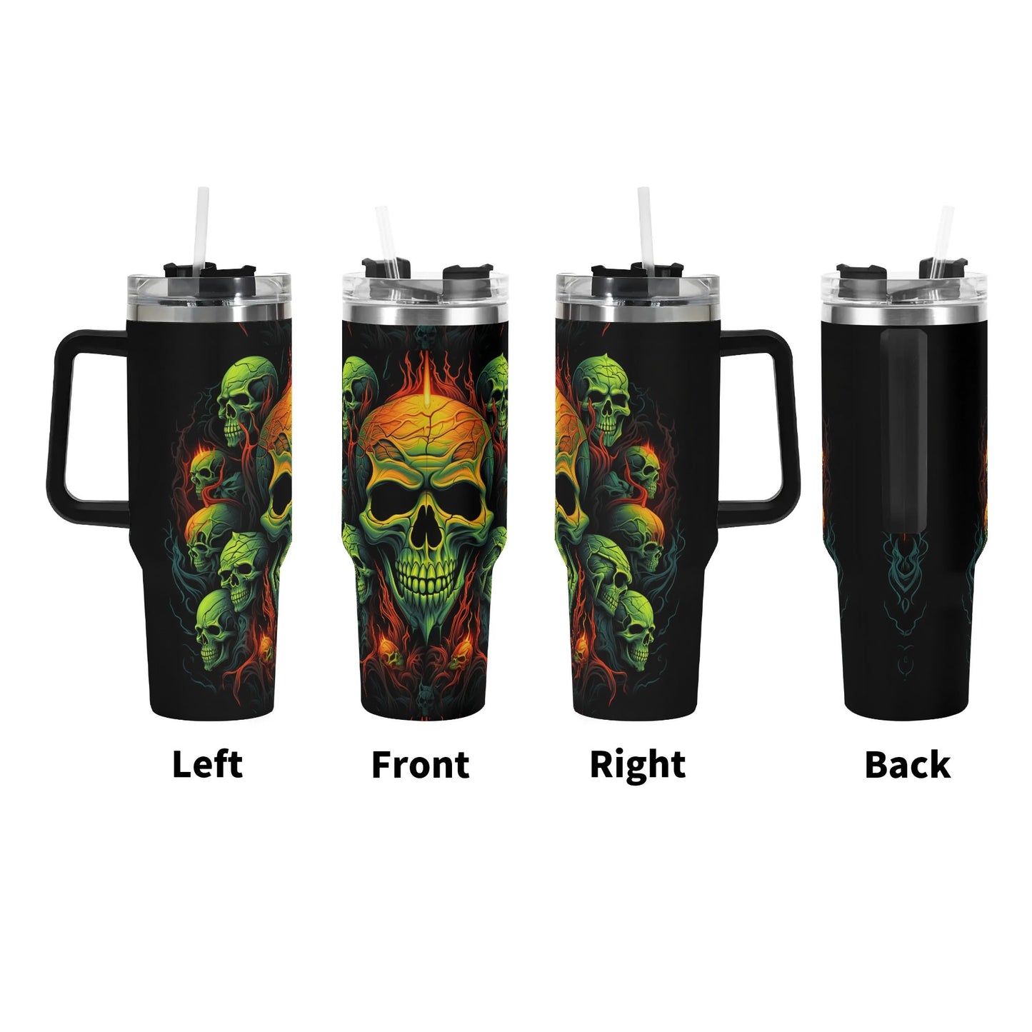 Poison Skulls 40 Oz Tumbler With Handle