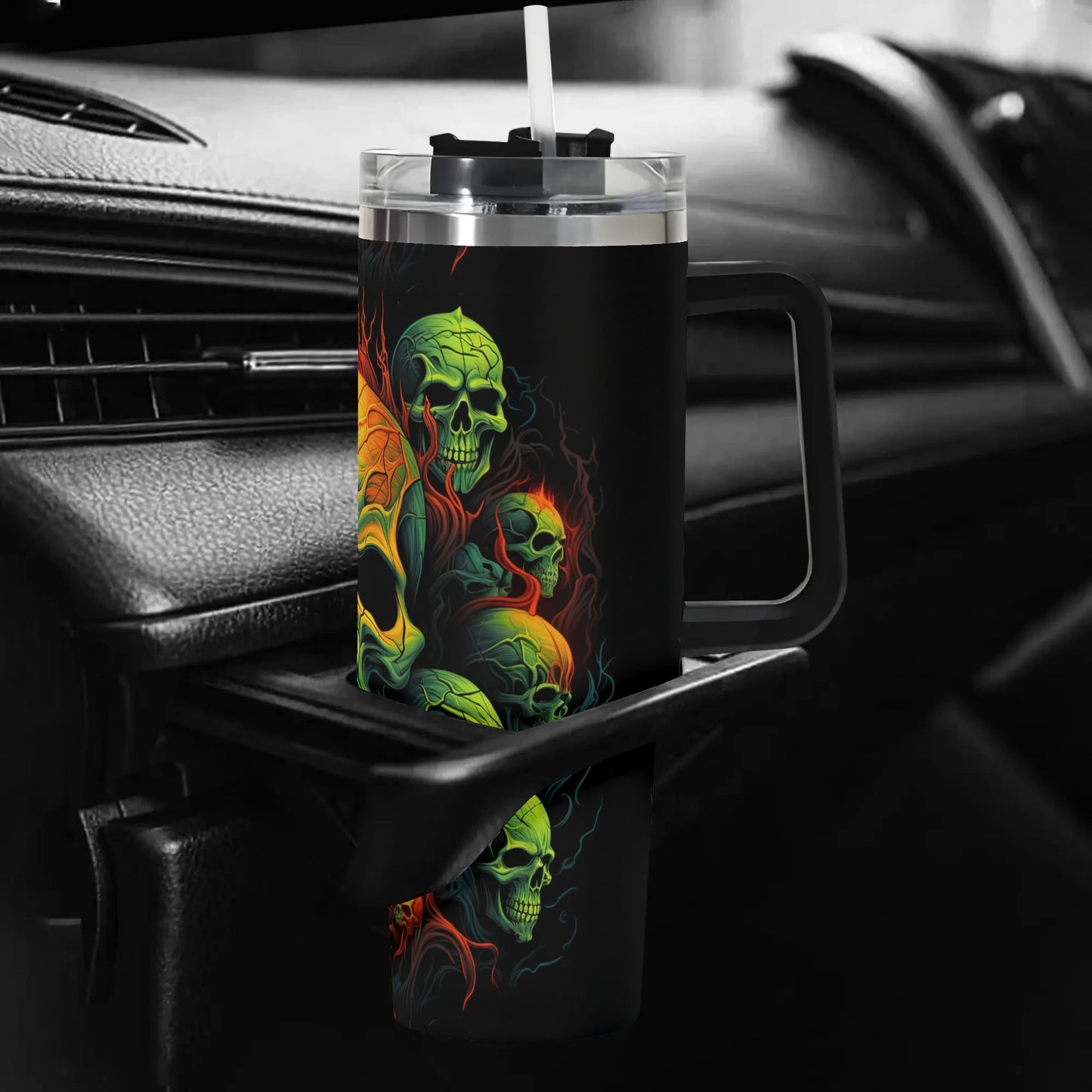 Poison Skulls 40 Oz Tumbler With Handle