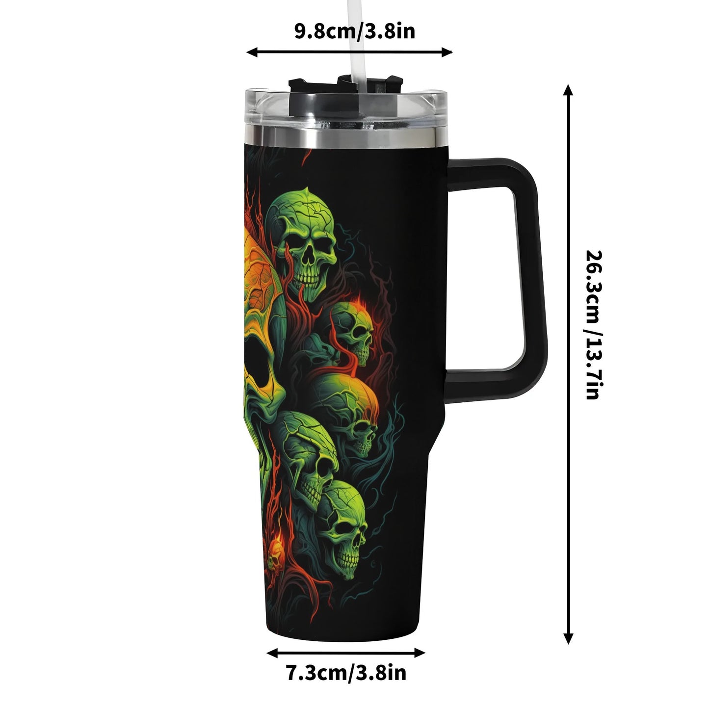 Poison Skulls 40 Oz Tumbler With Handle