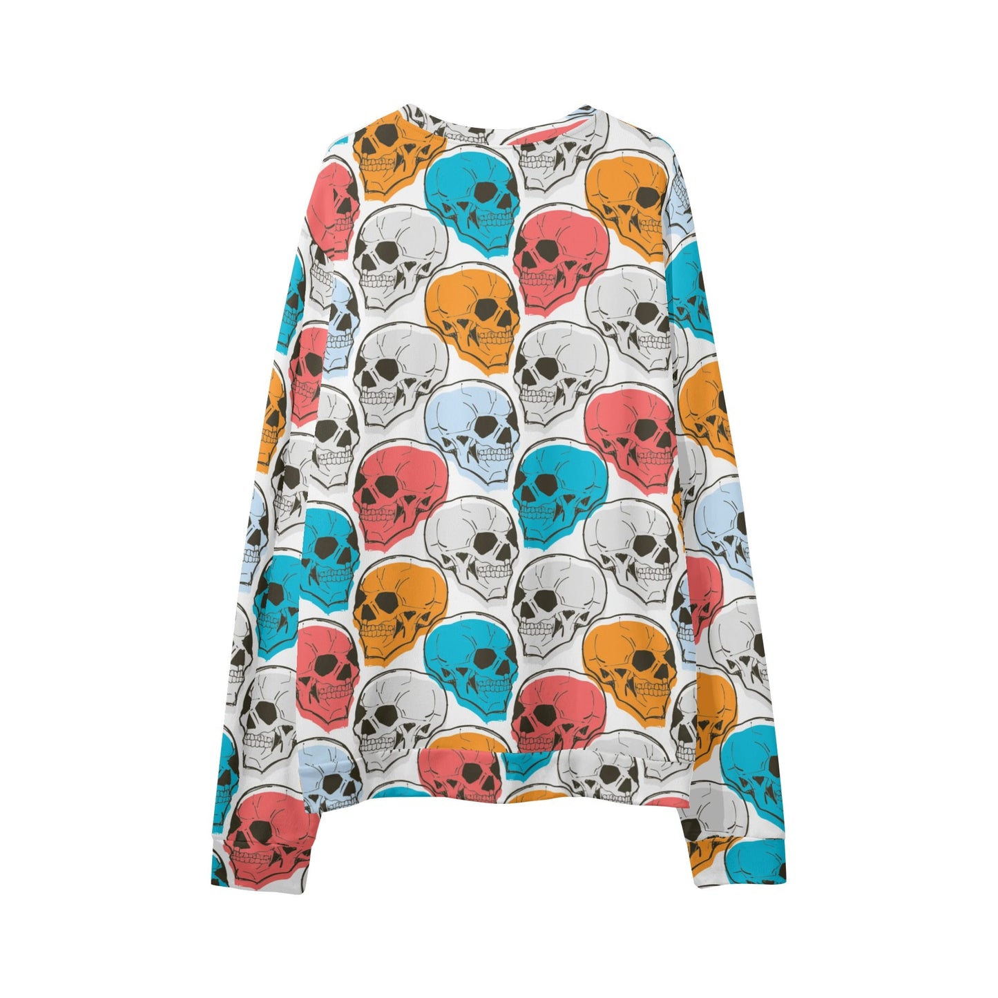 Colorful Skulls Loose Pullover Sweatshirt