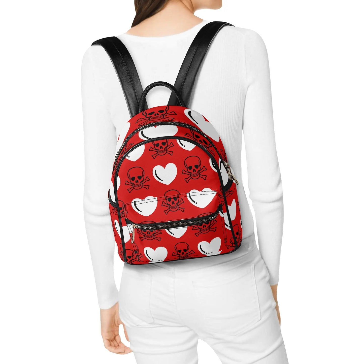 Skulls And White Hearts Casual Backpack