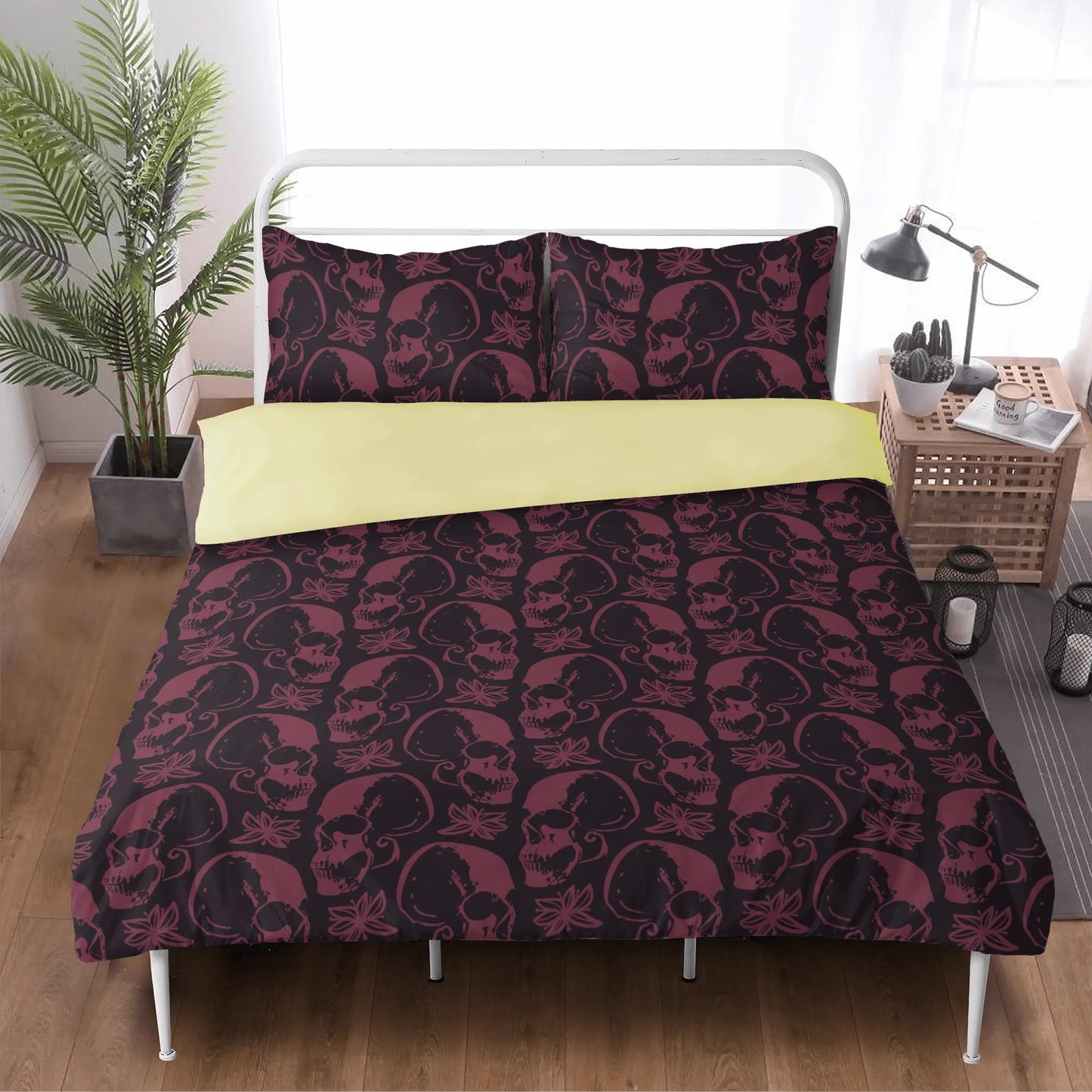 Purple Skulls 3 Pcs Beddings